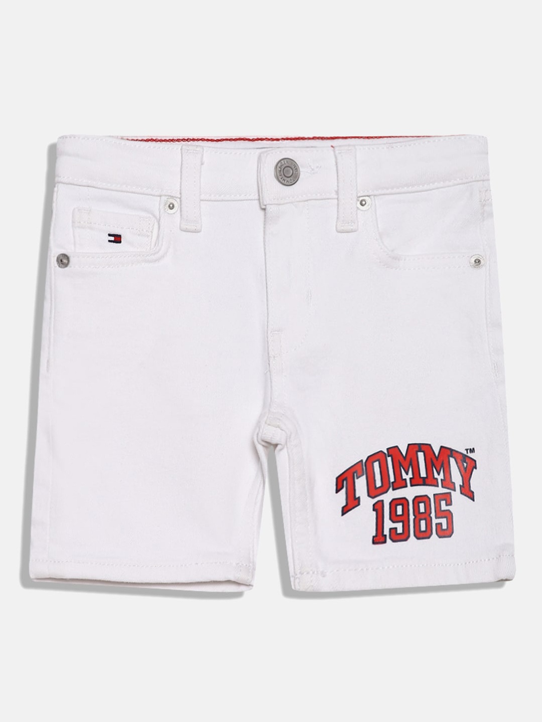 

Tommy Hilfiger Boys Mid-Rise Printed Shorts, White