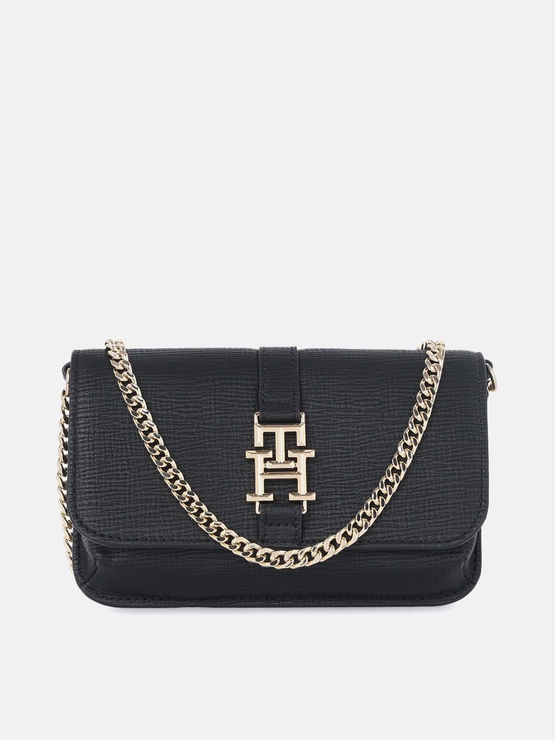 

Tommy Hilfiger PU Structured Sling Bag, Black