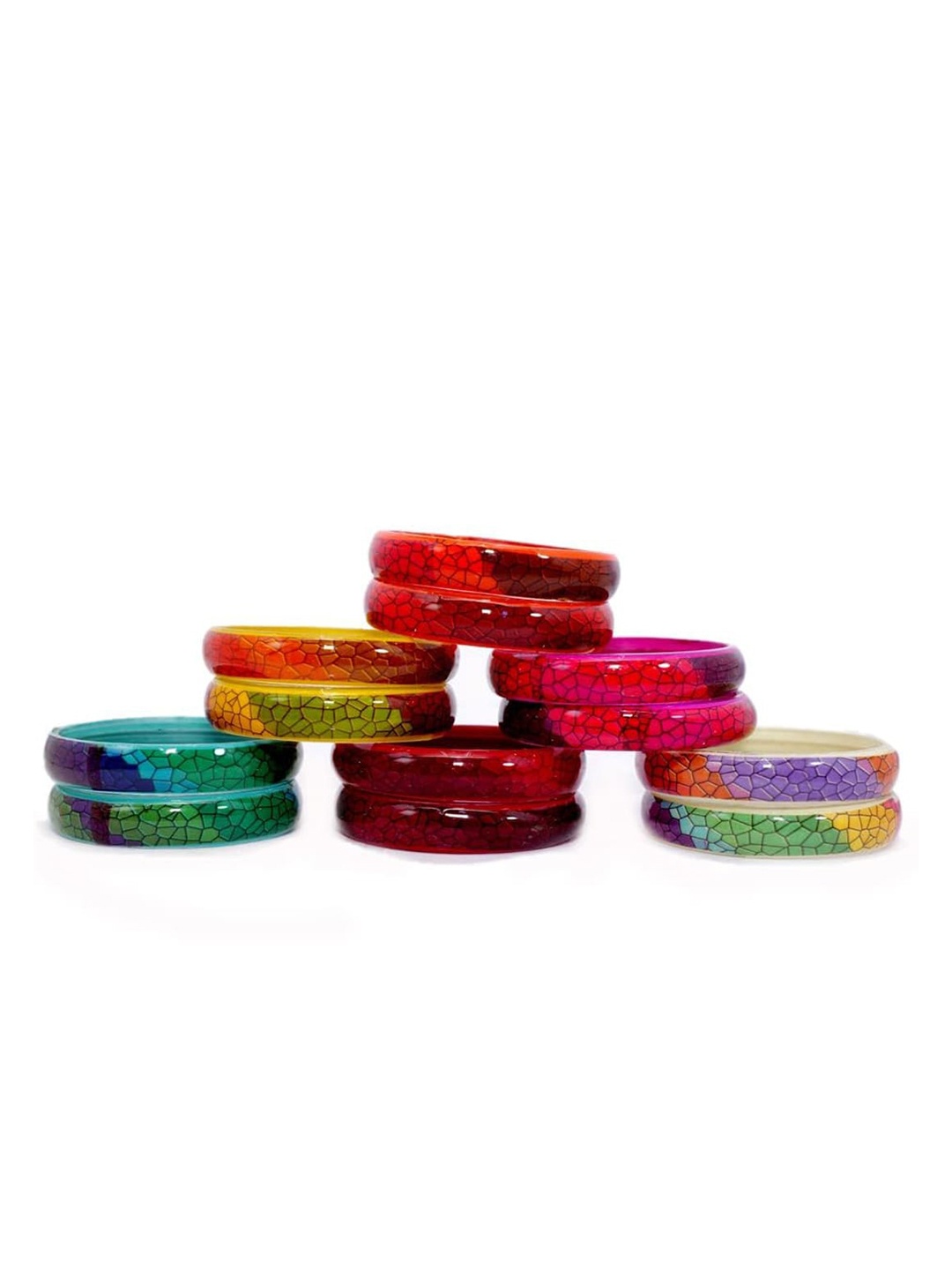 

NMII Set Of 12 Glossy Finished Kada Bangles, Na