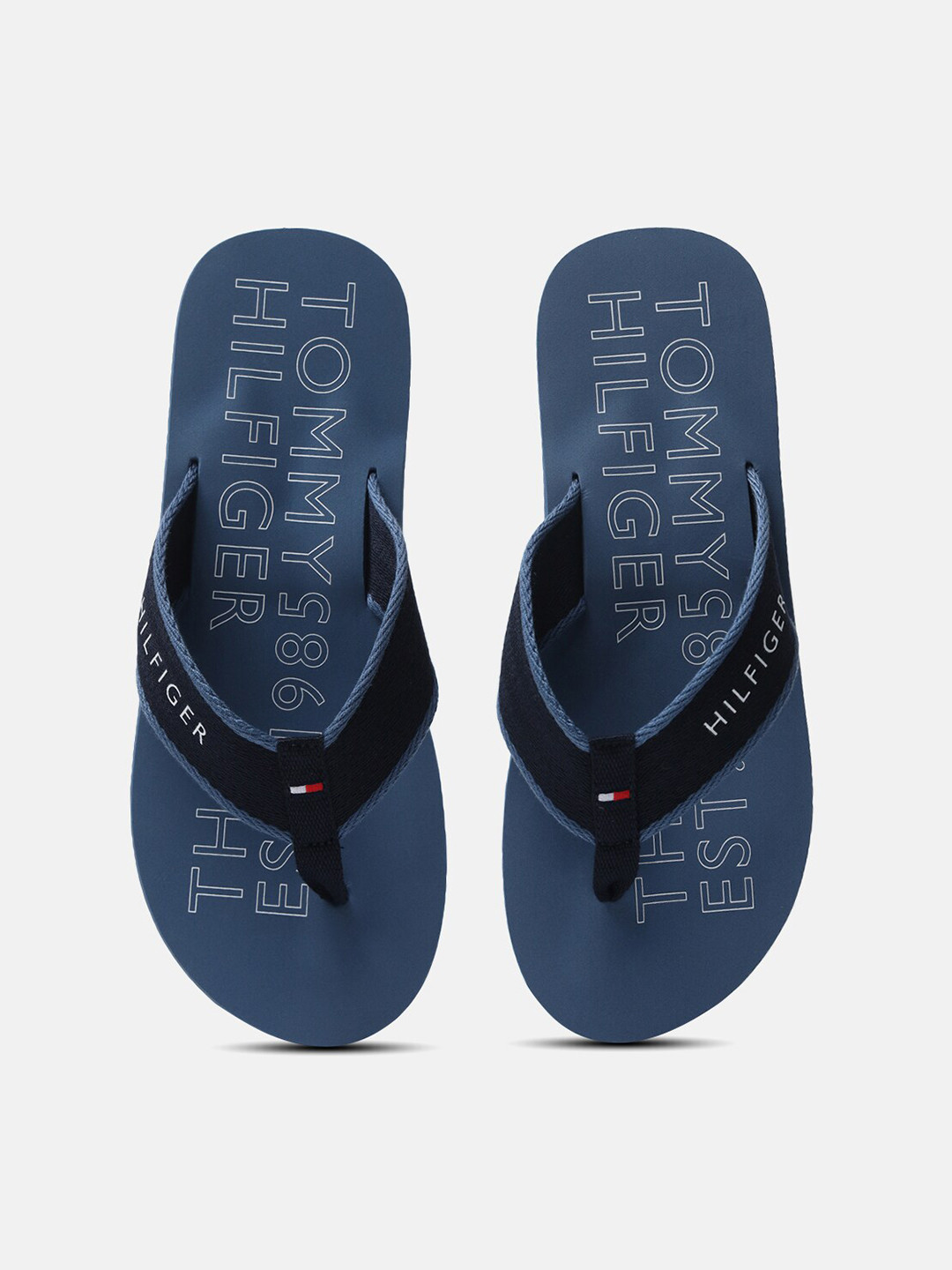 

Tommy Hilfiger Men Slip On Printed Thong Flip-Flops, Blue