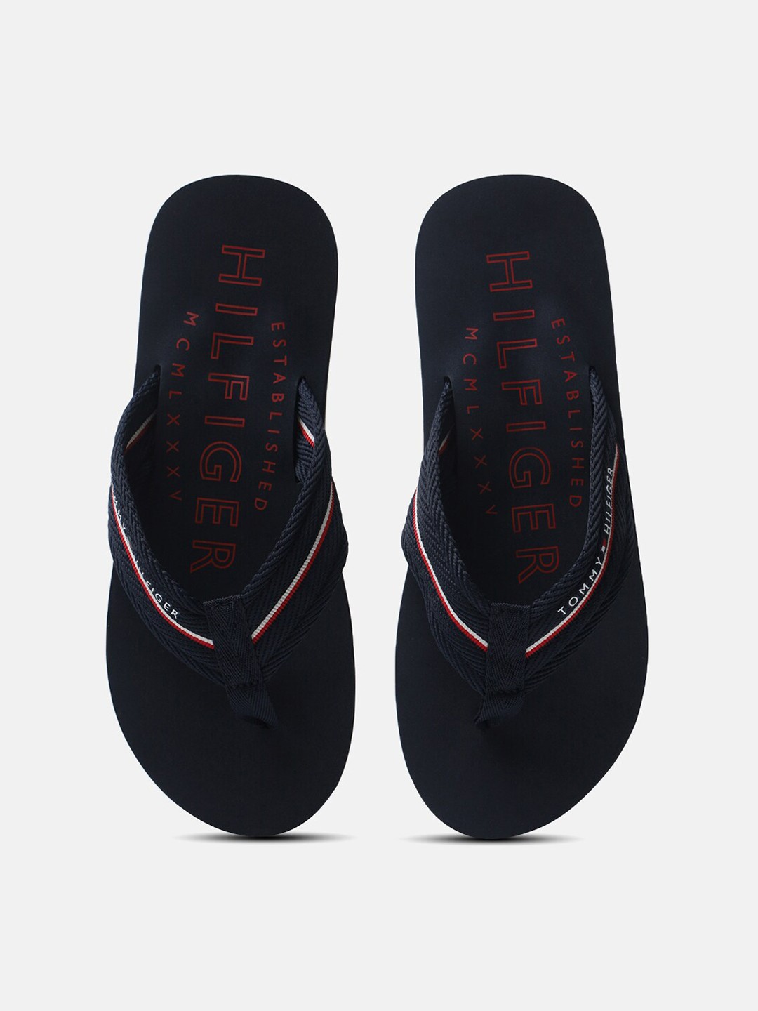 

Tommy Hilfiger Men Slip On Printed Thong Flip-Flops, Navy blue