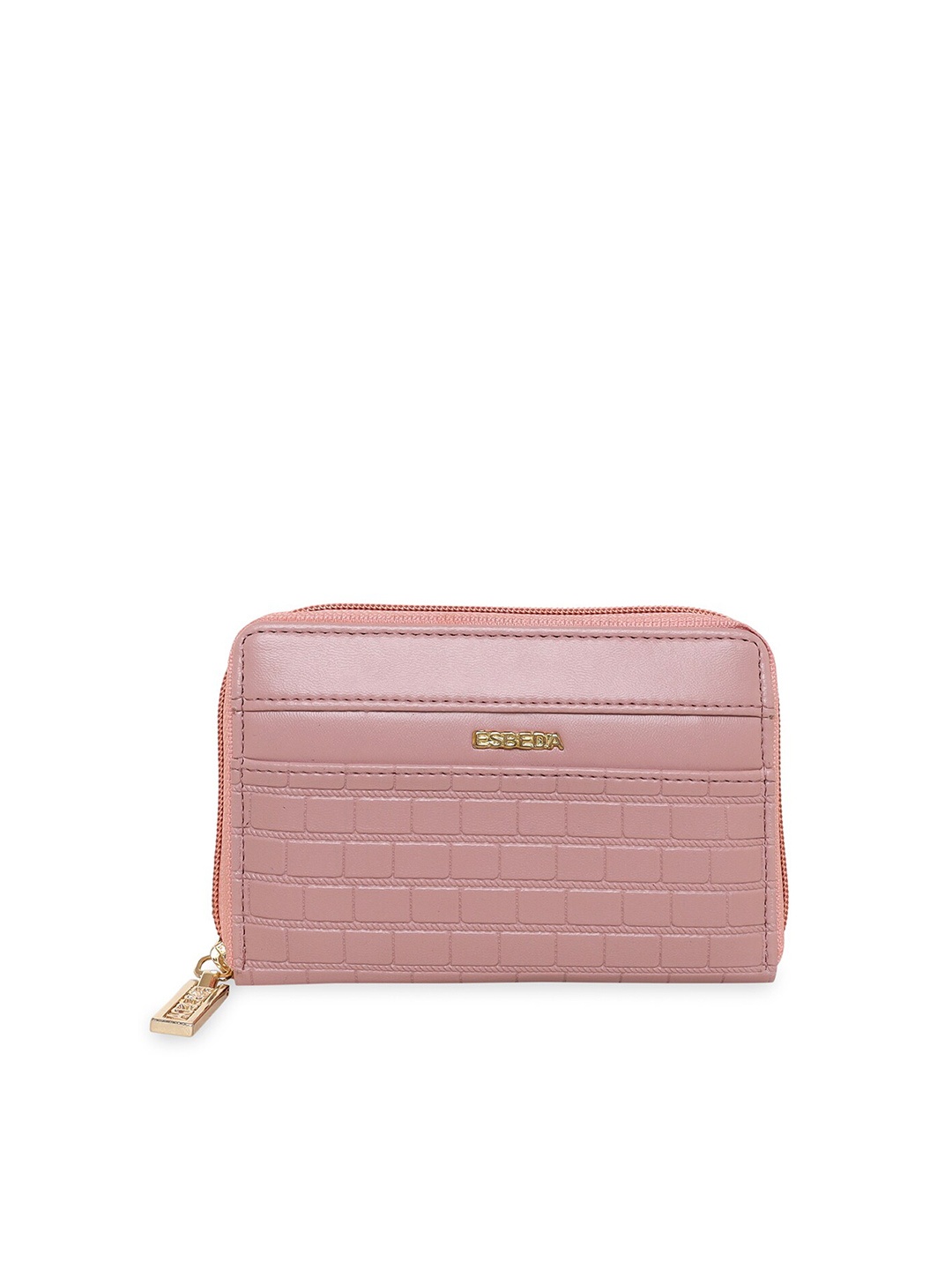 

ESBEDA Women Textured PU Zip Around Wallet, Pink