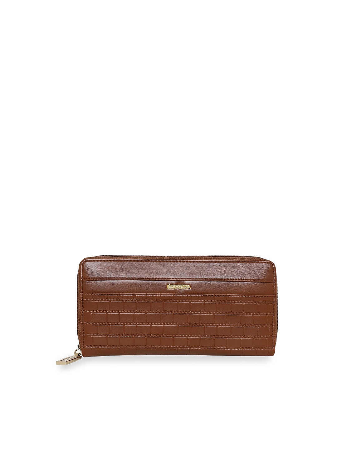 

ESBEDA Women Textured PU Zip Around Wallet, Brown