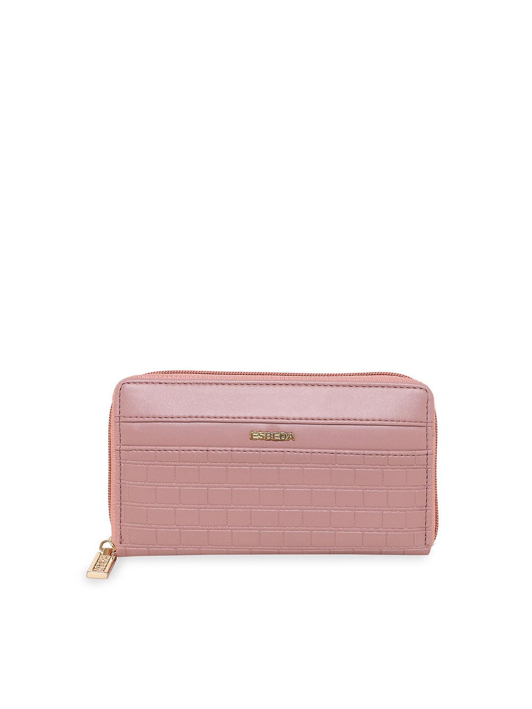 

ESBEDA Women Textured PU Zip Around Wallet, Pink