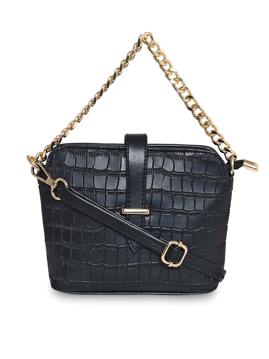 

ESBEDA Croco Textured Sling Bag, Black
