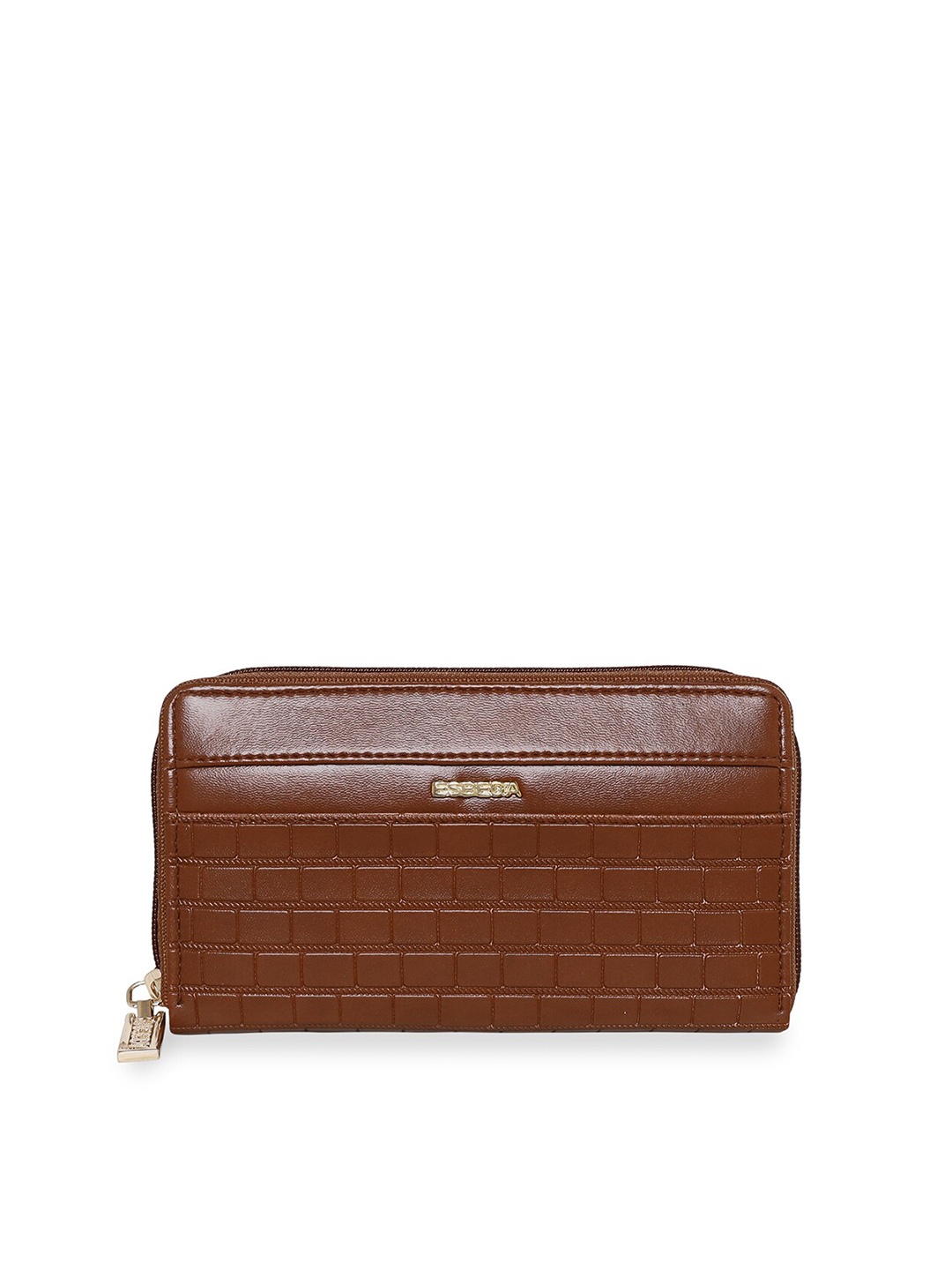 

ESBEDA Women Textured Zip Around Wallet, Brown