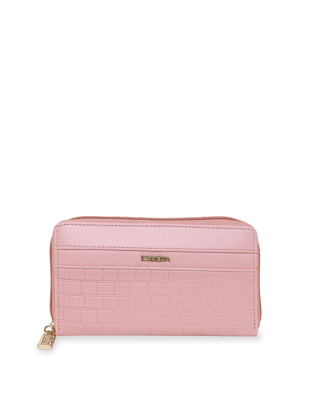 

ESBEDA Women Textured Zip Around Wallet, Pink