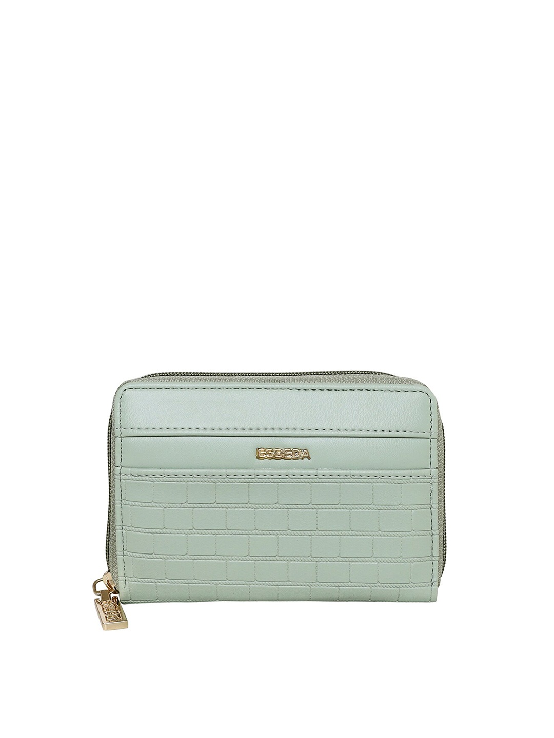 

ESBEDA Women Textured Zip Around Wallet, Green