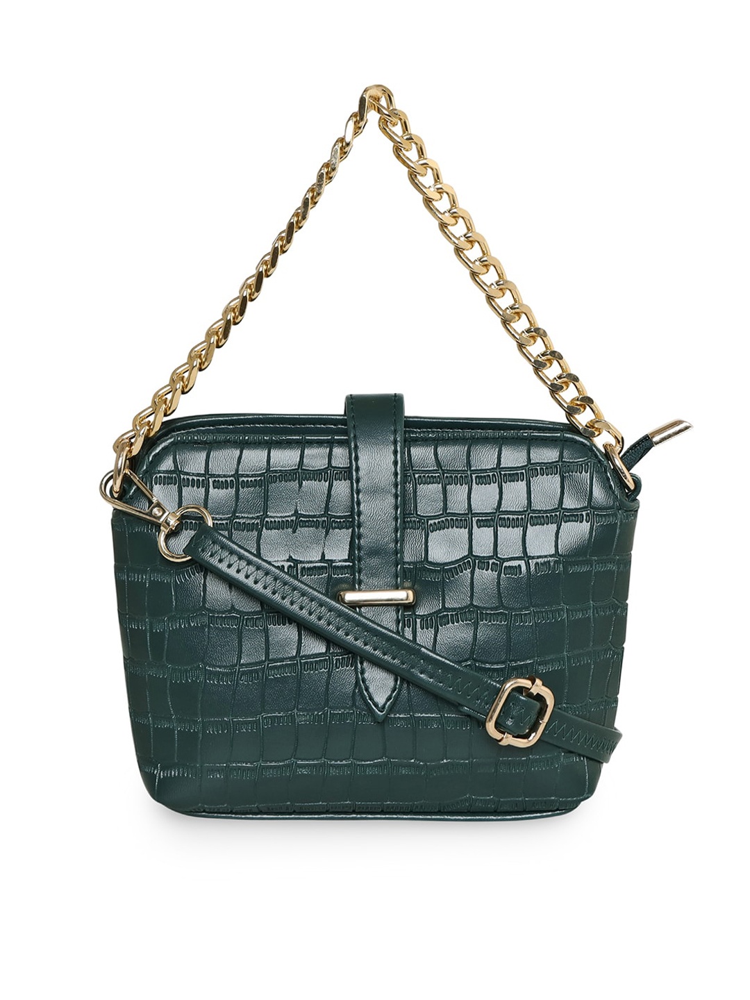 

ESBEDA Croco Textured Sling Bag, Green