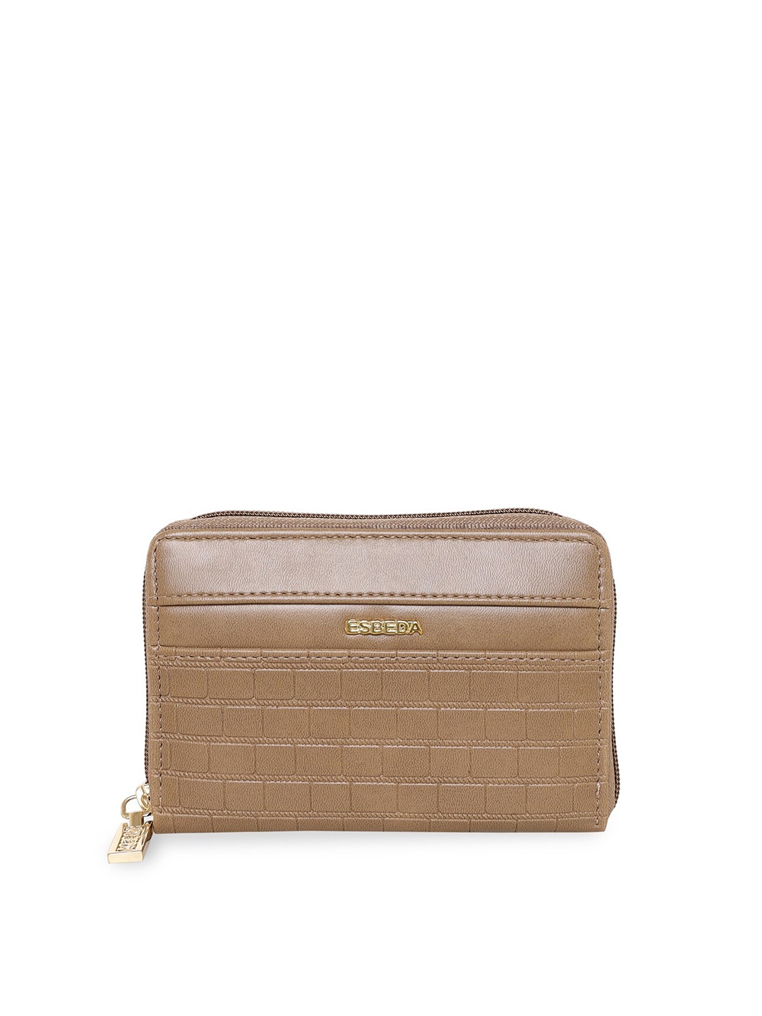 

ESBEDA Women Textured Zip Around Wallet, Beige