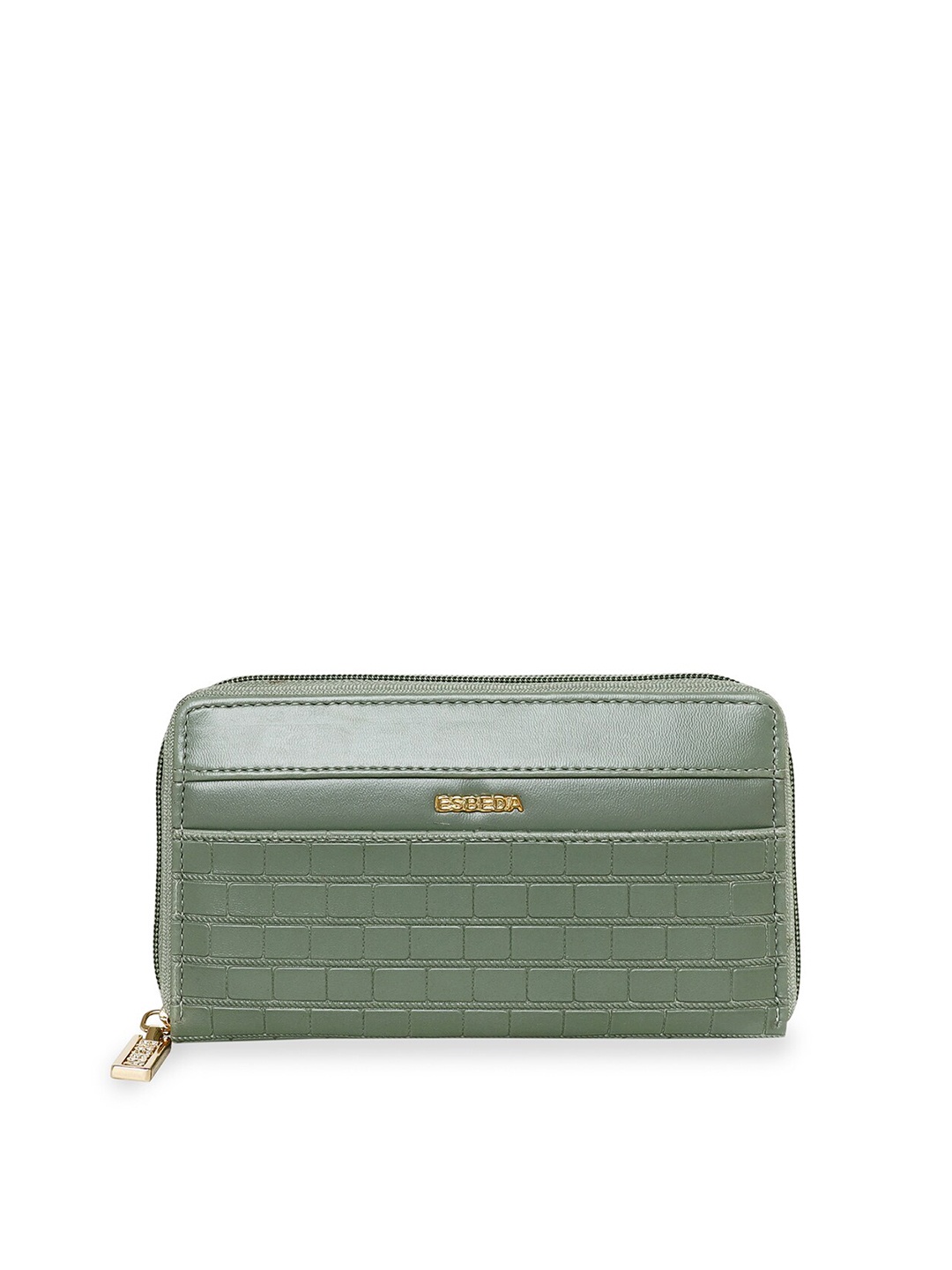 

ESBEDA Women Textured Zip Around Wallet, Sea green