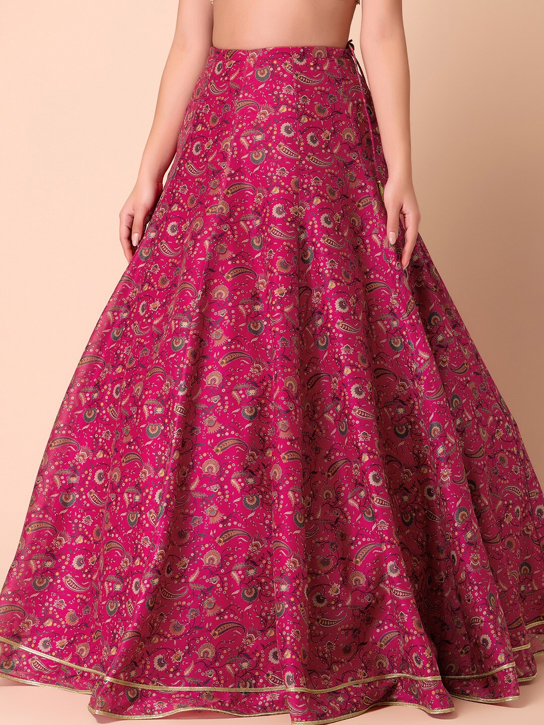 

INDYA X VARUN BAHL Printed Lehenga Skirt With Cancan, Pink