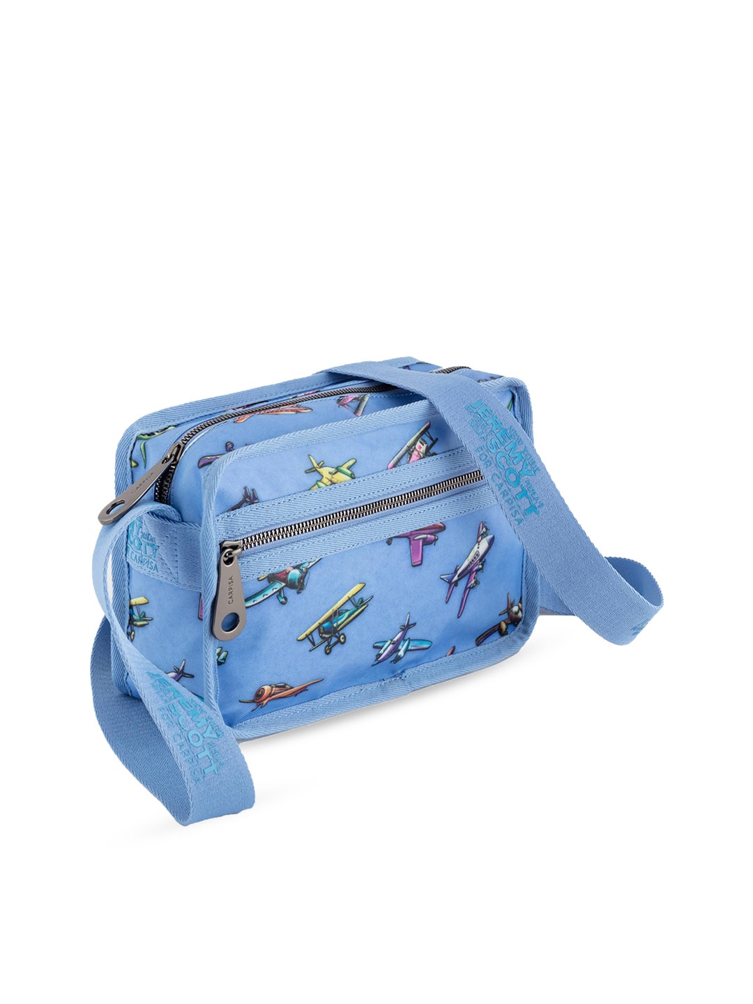 

CARPISA Printed Structured Sling Bag, Blue