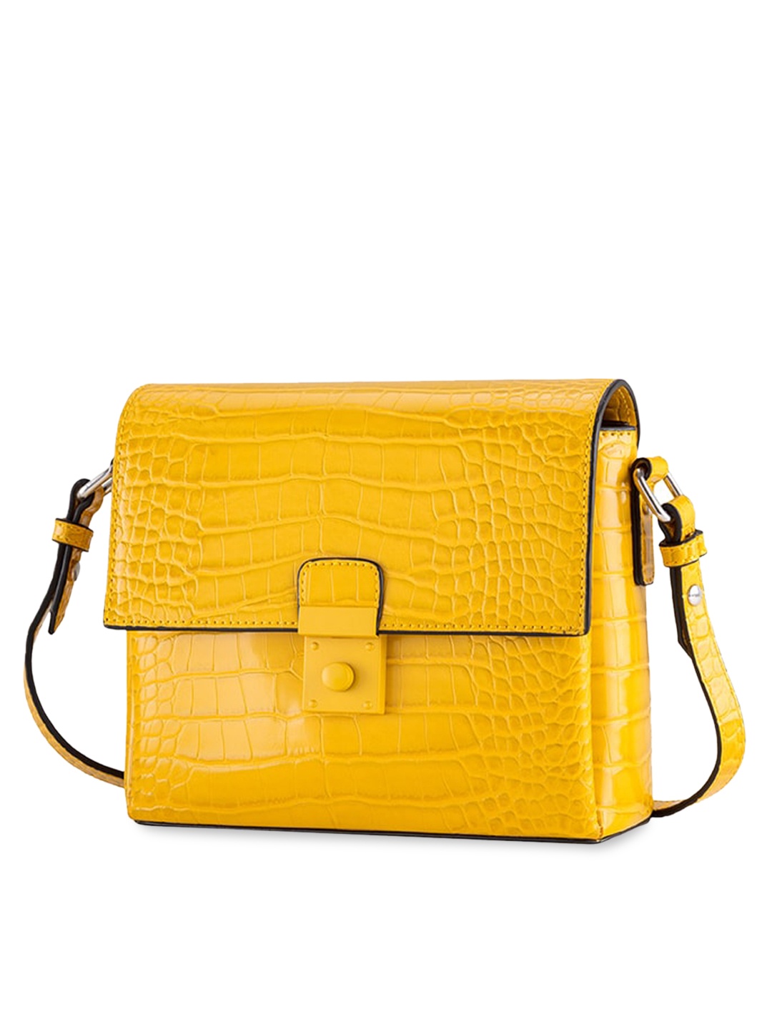 

CARPISA Textured Water Resistant Structured Sling Bag, Yellow