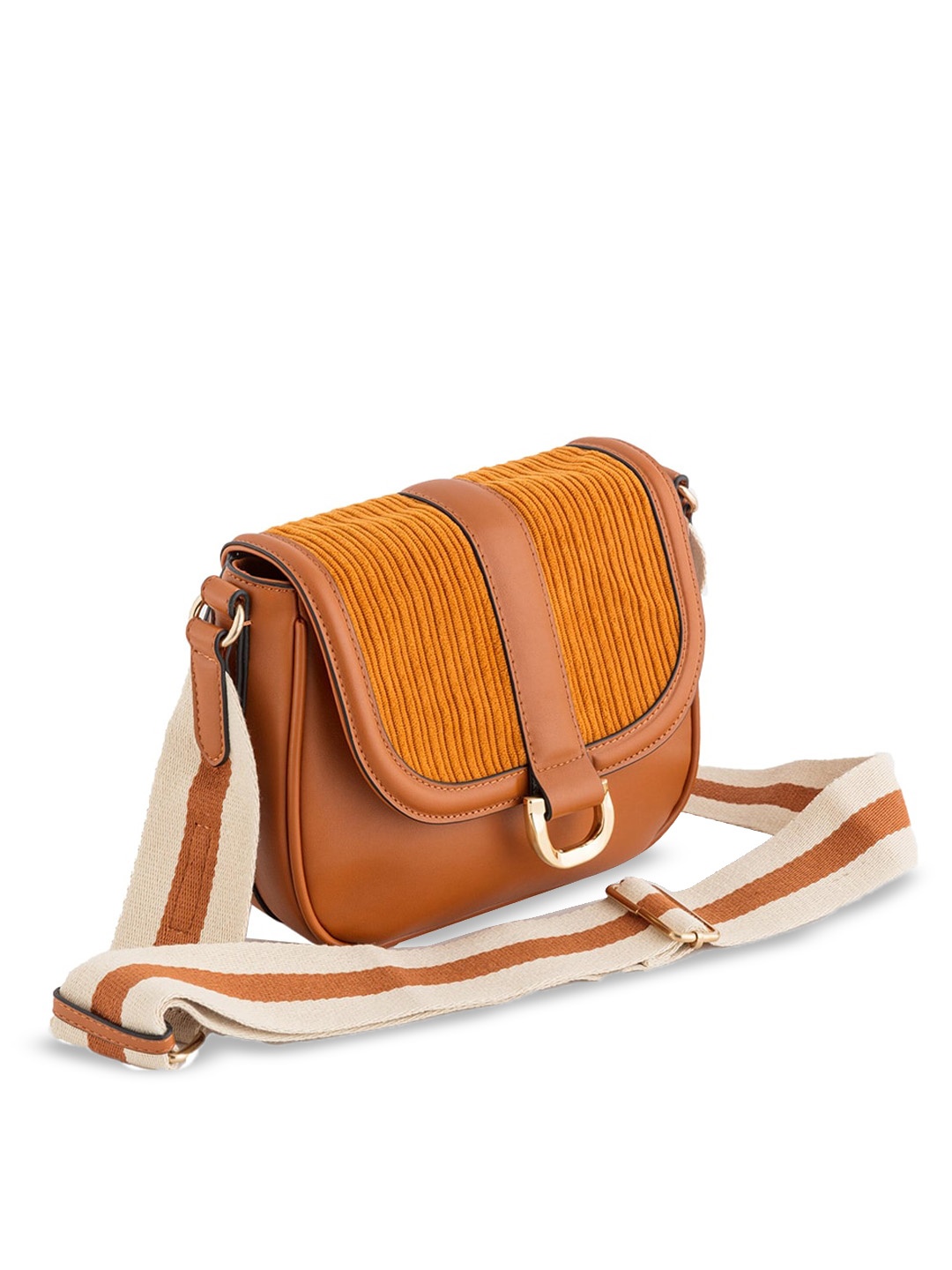 

CARPISA Textured Water Resistant Structured Sling Bag, Tan
