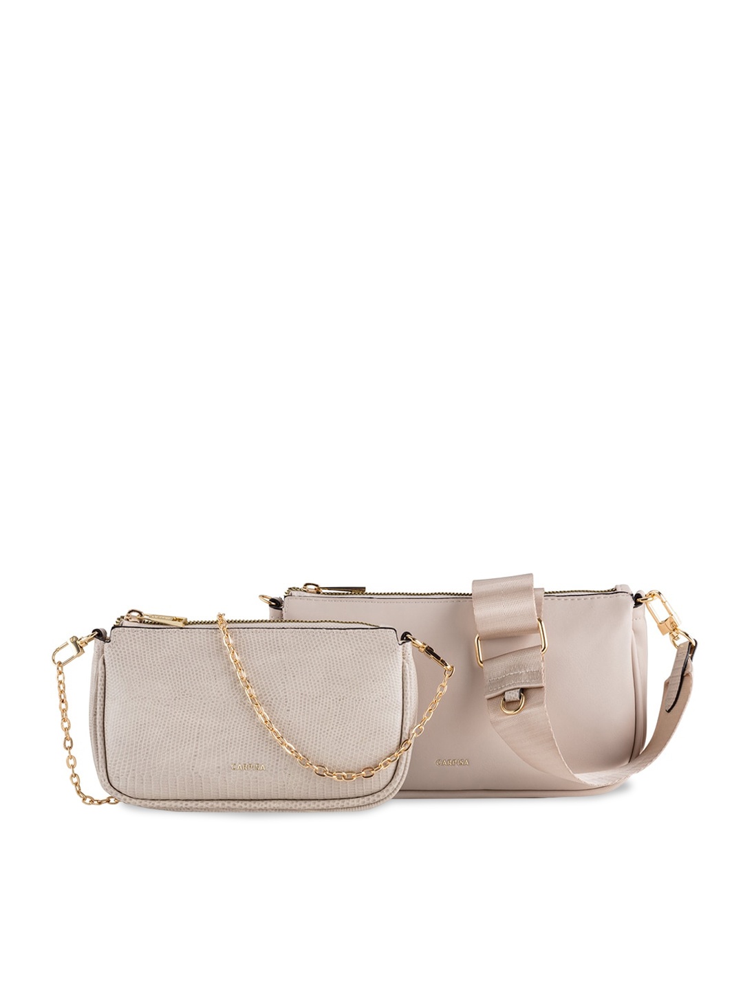 

CARPISA Water Resistant Structured Sling Bag With Pouch, Pink
