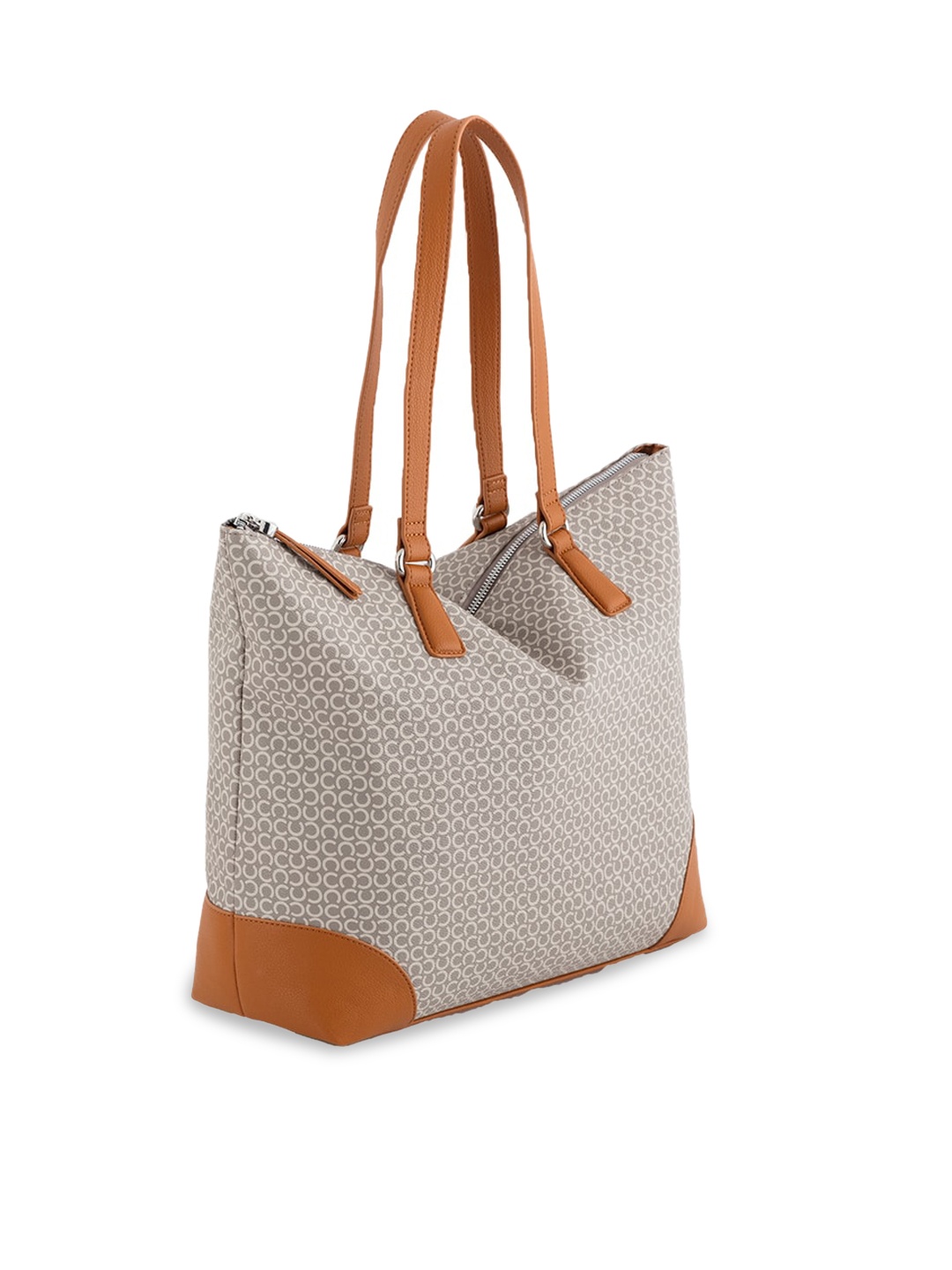 

CARPISA Textured Water Resistant Leather Structured Shoulder Bag, Brown