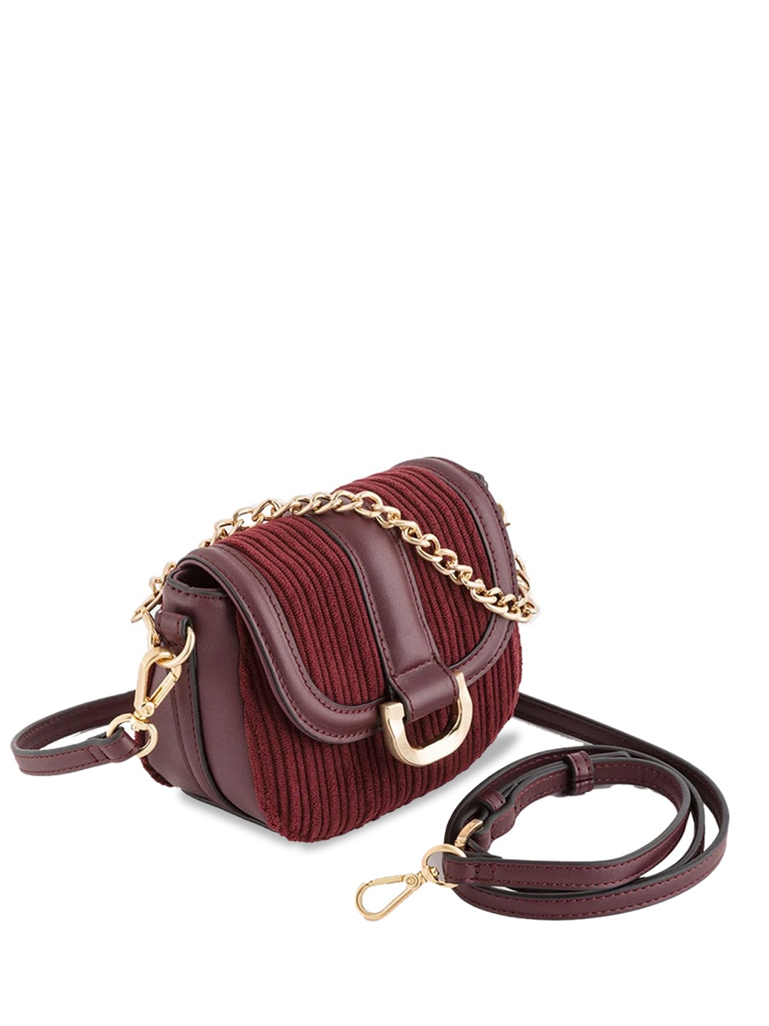 

CARPISA Textured Structured Sling Bag, Maroon