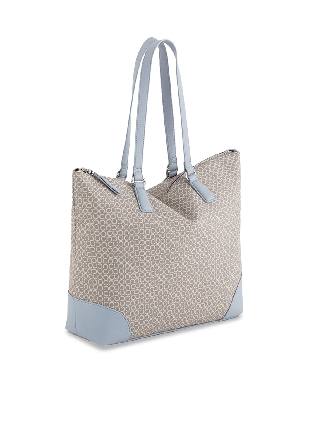 

CARPISA Textured Leather Shopper Tote Bag, Grey