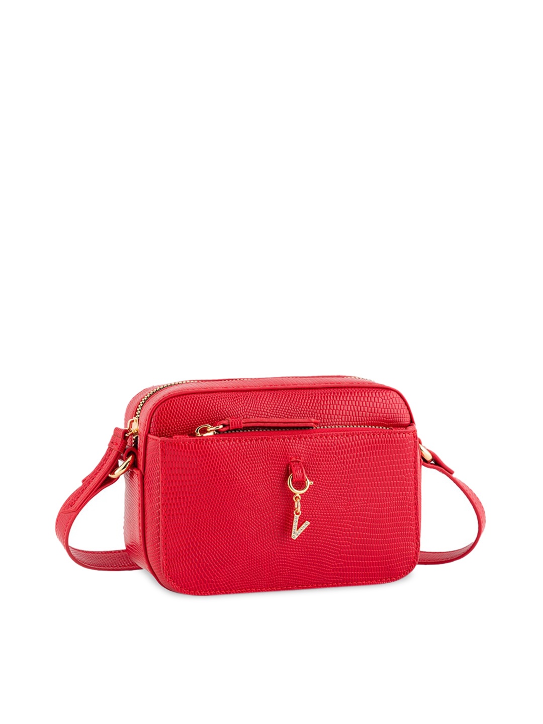 

CARPISA Textured Structured Sling Bag, Red