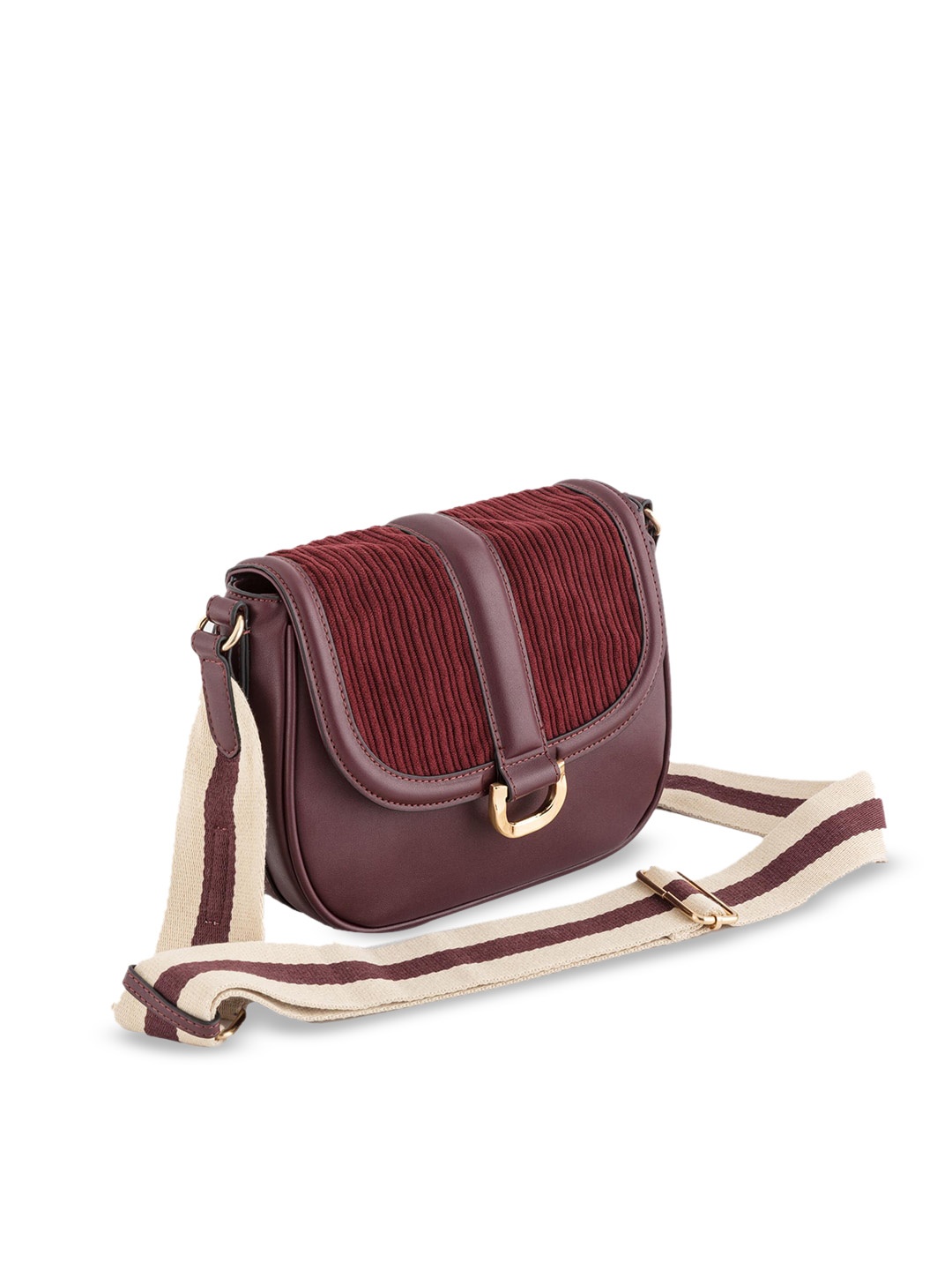 

CARPISA Textured Structured Sling Bag, Maroon