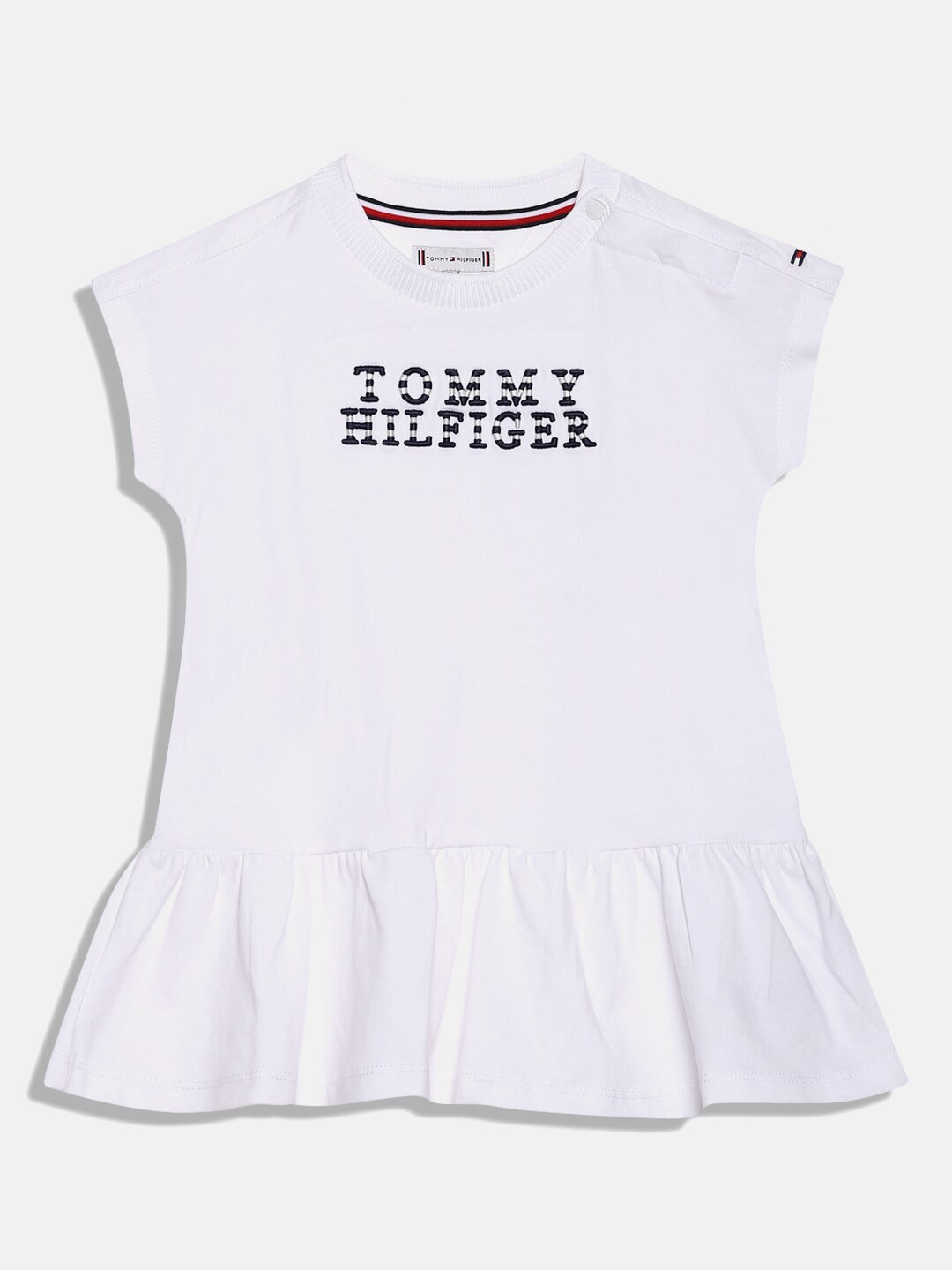 

Tommy Hilfiger Girls Printed Cotton Drop-Waist Dress, White
