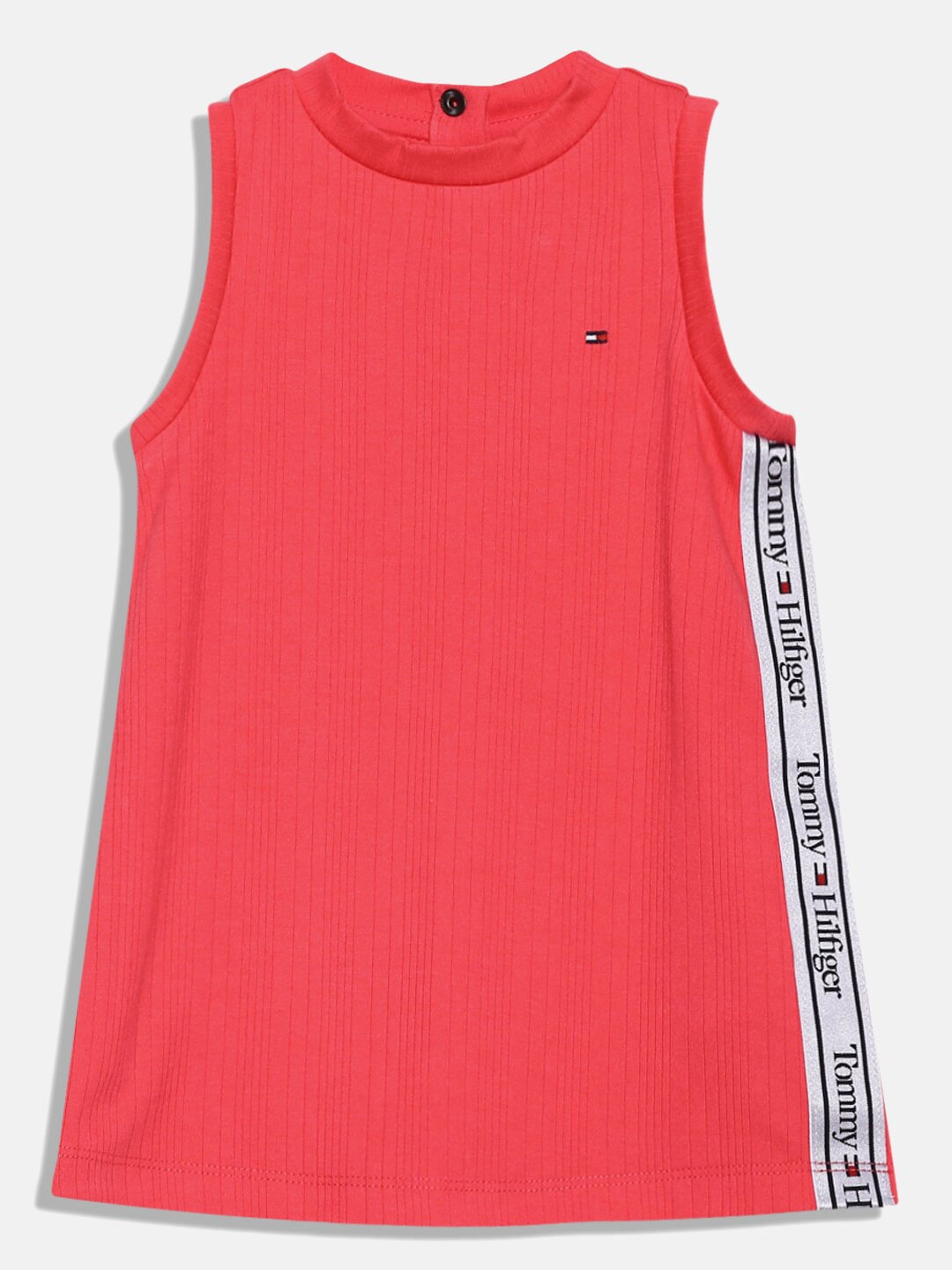

Tommy Hilfiger Girls Round Neck A-Line Dress, Pink