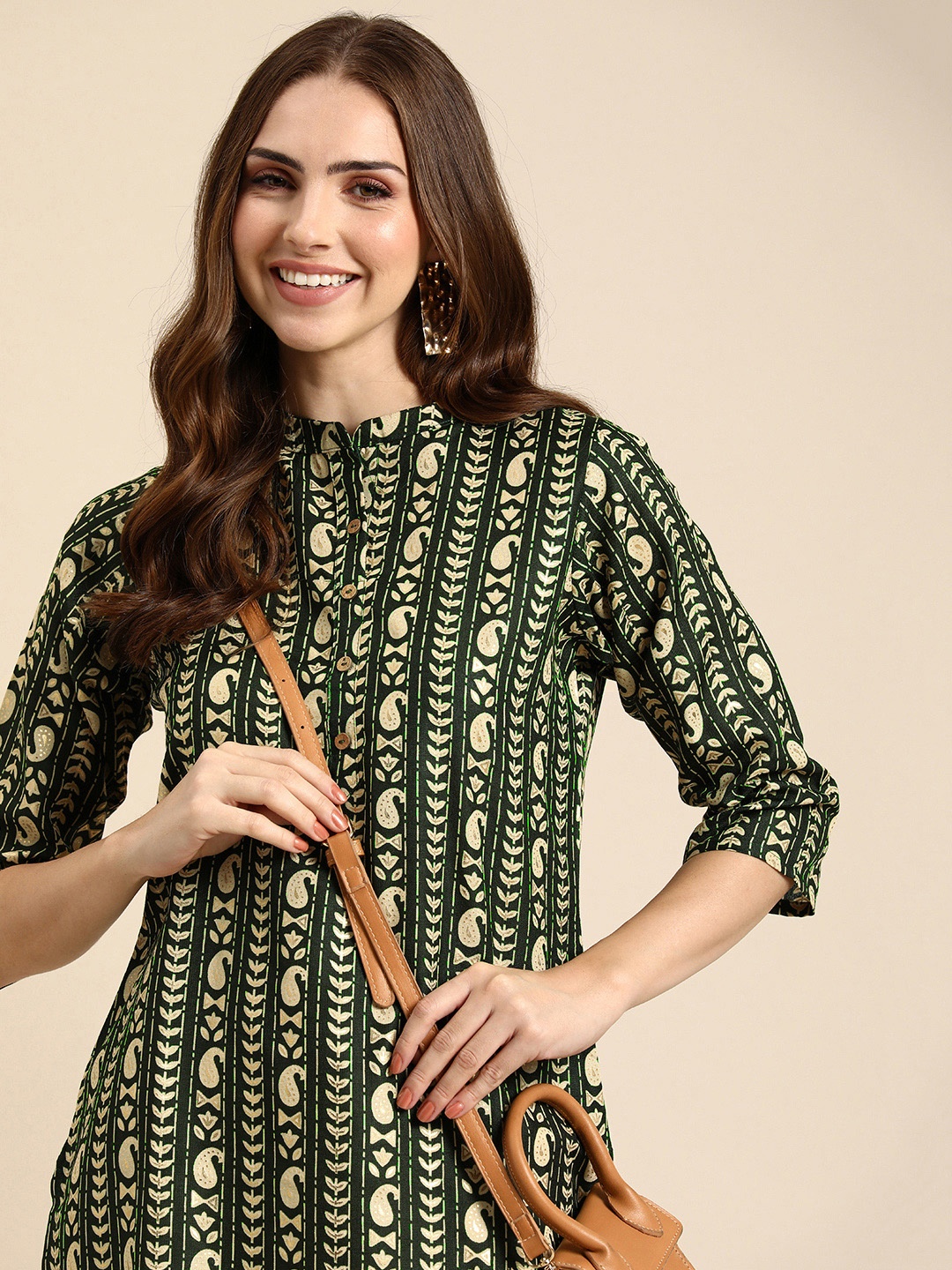 

Anouk Paisley Printed Kurta, Green