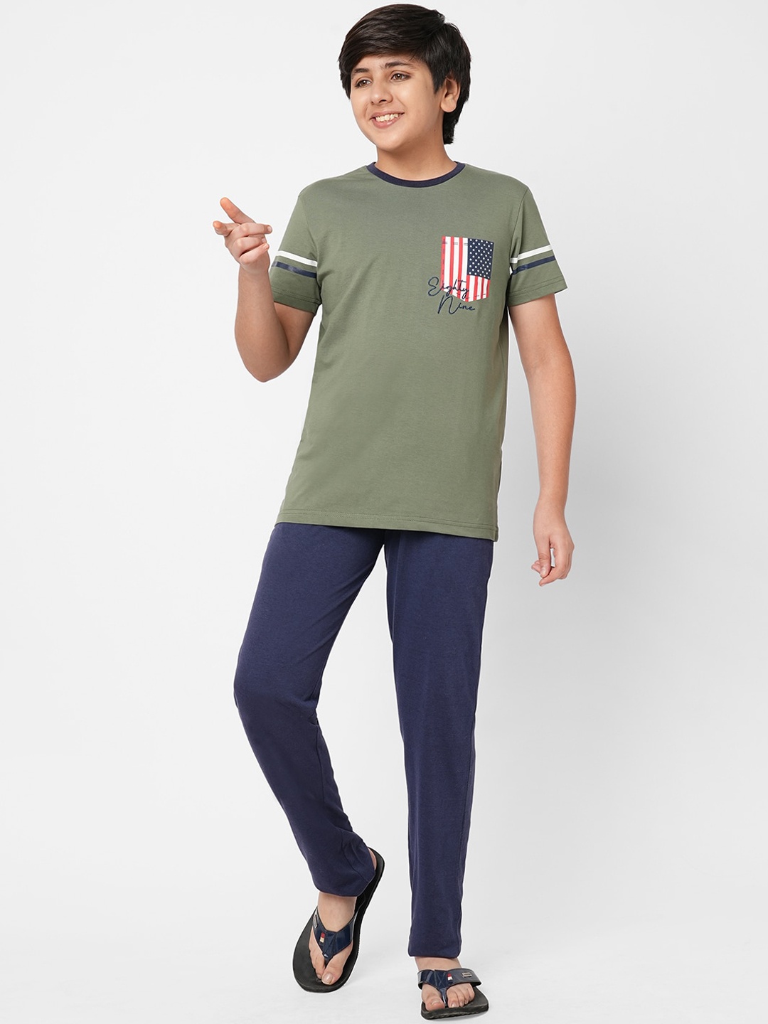 

Sweet Dreams Boys Round Neck Short Sleeves T-shirt with Pyjamas, Green