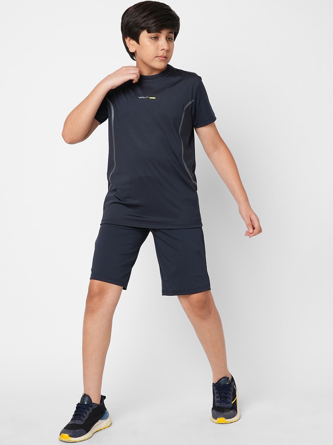 

Sweet Dreams Round Neck Short Sleeves Track Suit, Navy blue
