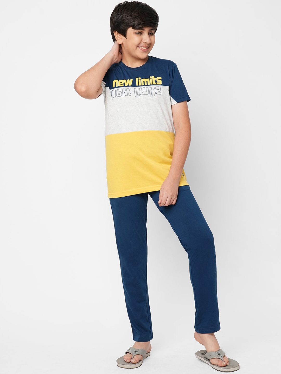 

Sweet Dreams Boys Striped Night Suit, Yellow