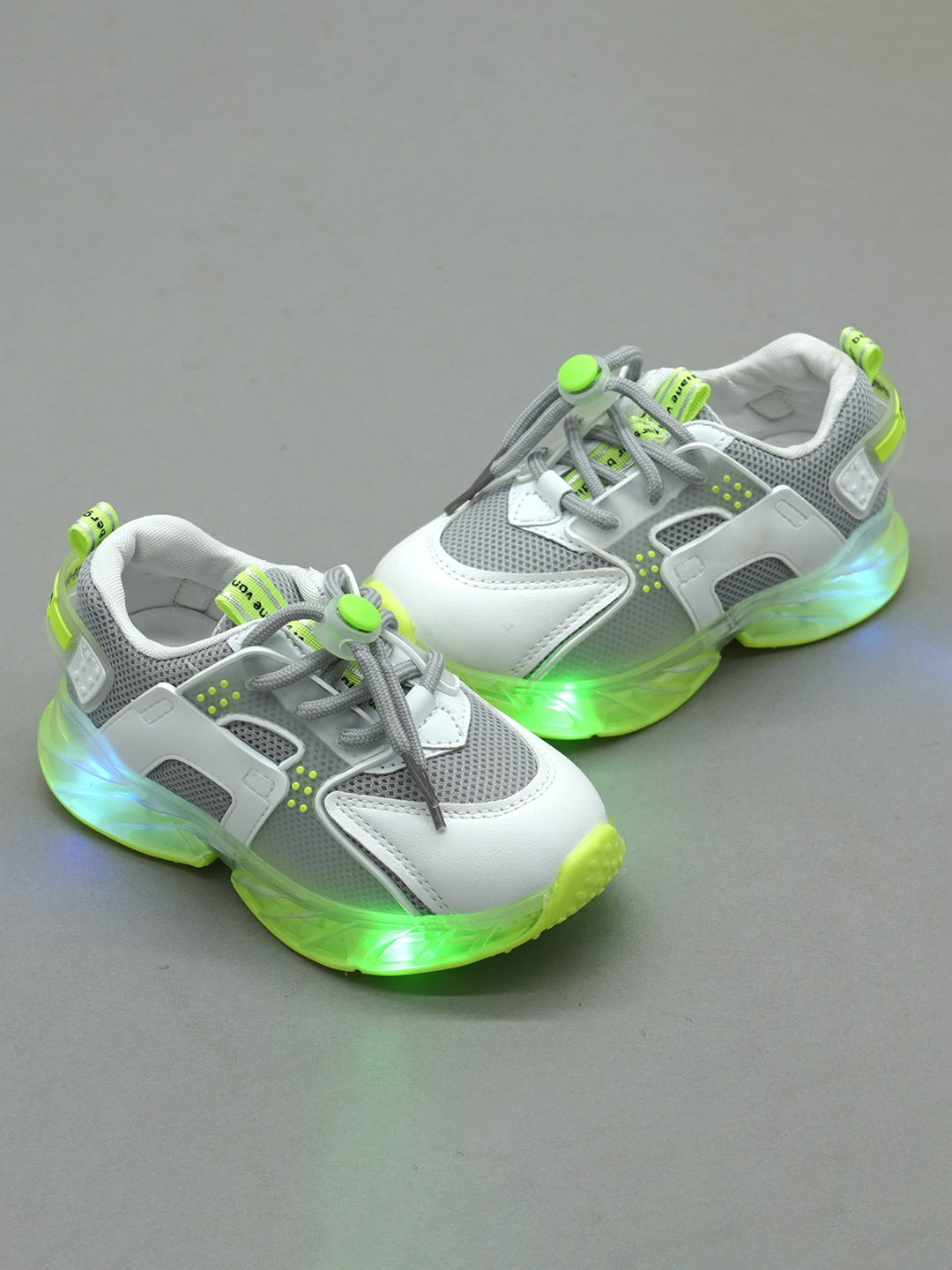 

FEETWELL SHOES Kids Colourblocked LED Sneakers, White