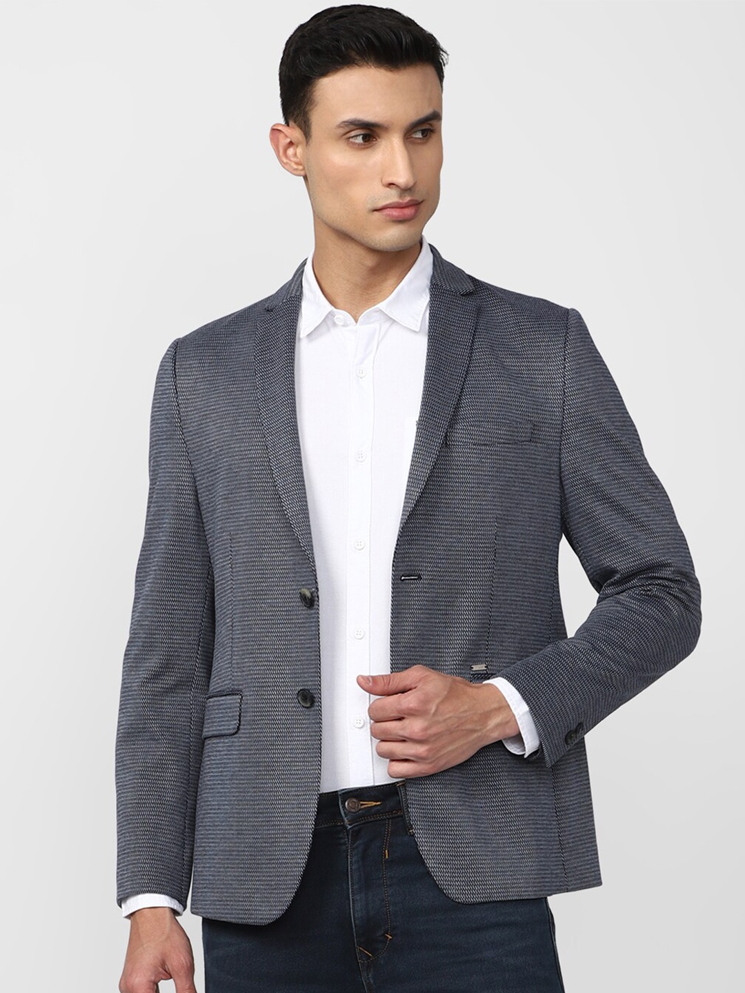 

Van Heusen Sport Self-Design Single-Breasted Slim-Fit Formal Blazer, Grey