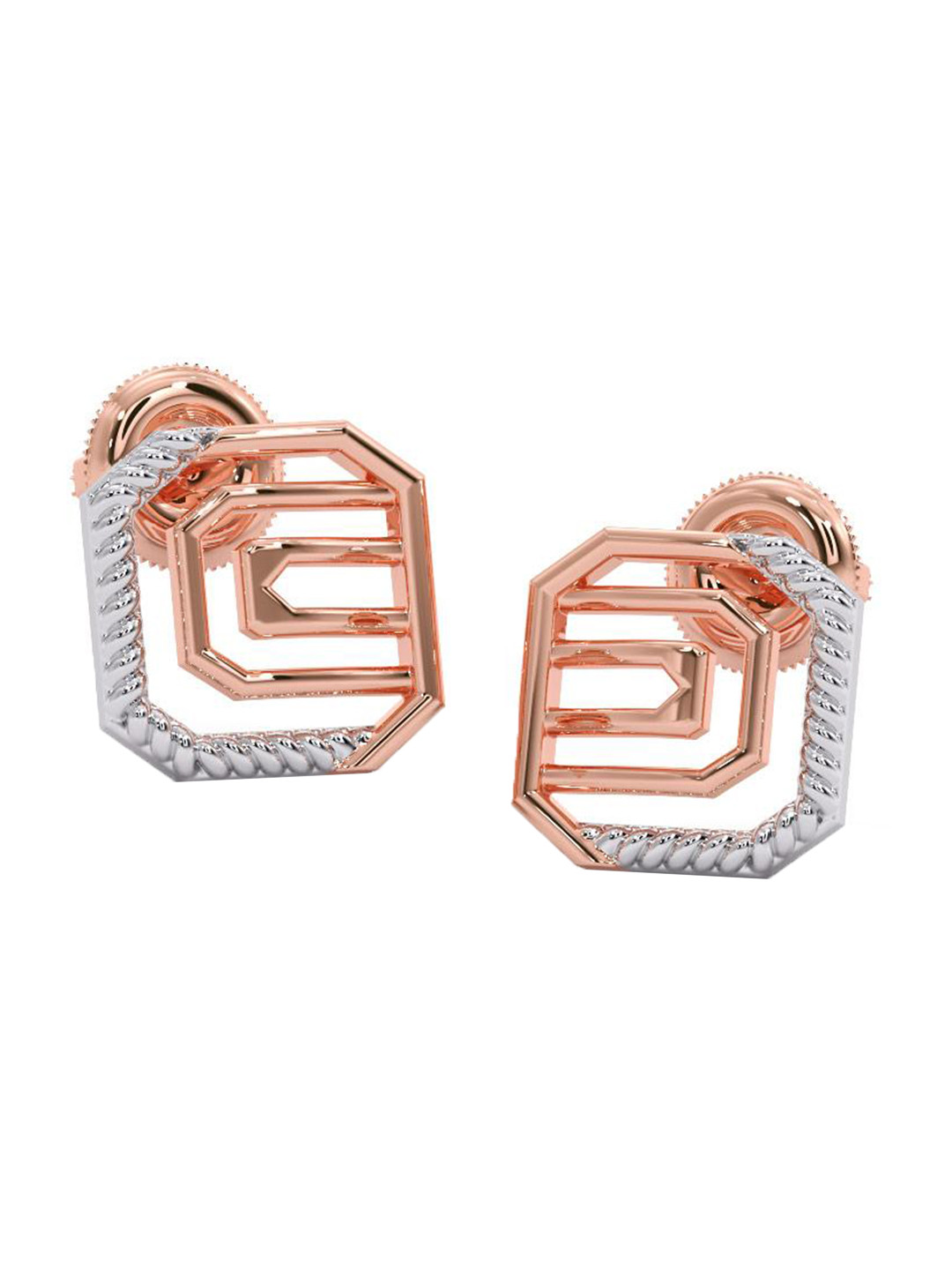 

CANDERE A KALYAN JEWELLERS COMPANY 14K Rose Gold Stud Earrings-2.09 g