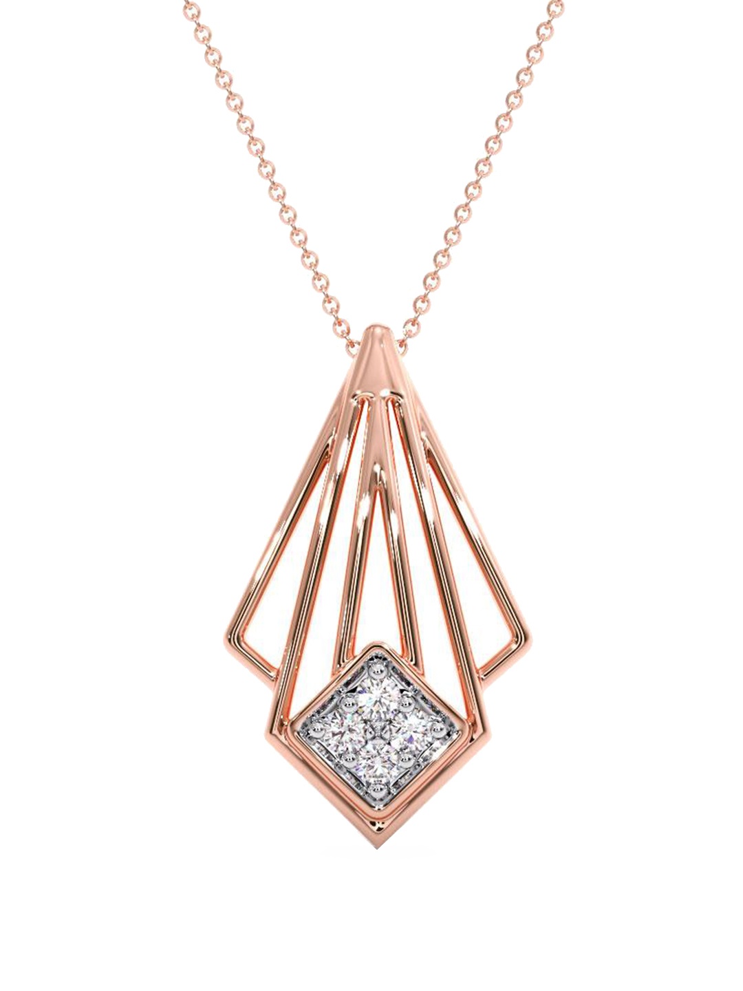 

CANDERE A KALYAN JEWELLERS COMPANY 14KT Rose Gold Diamond-Studded Pendent - 0.6 gm