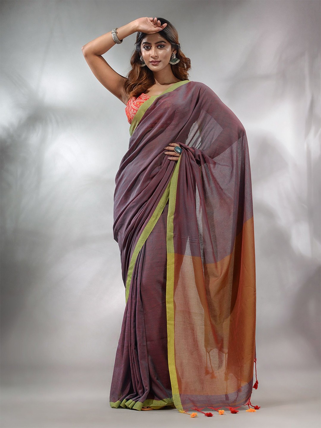 

Charukriti Pure Cotton Saree, Brown