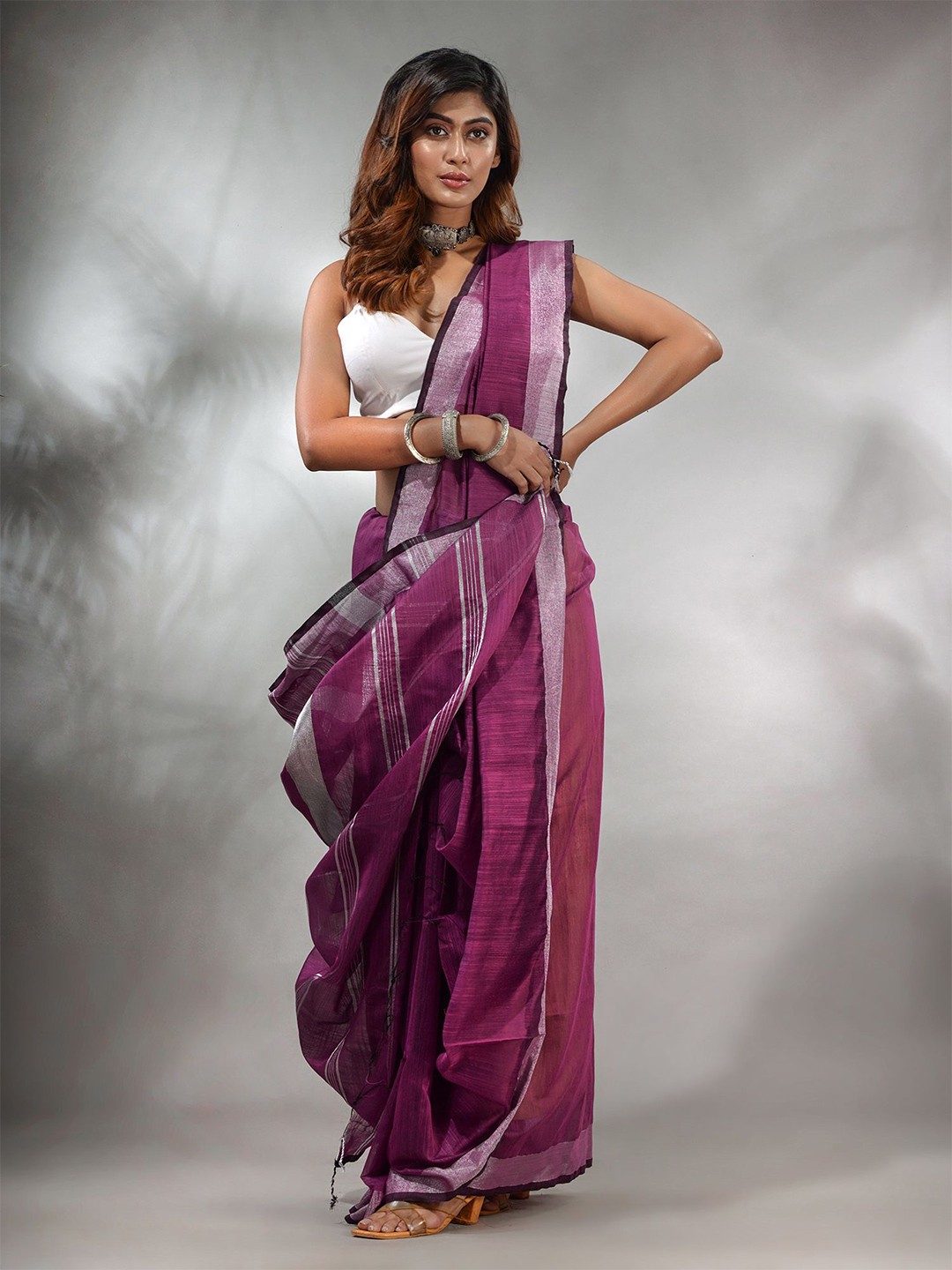 

Charukriti Zari Silk Cotton Saree, Purple