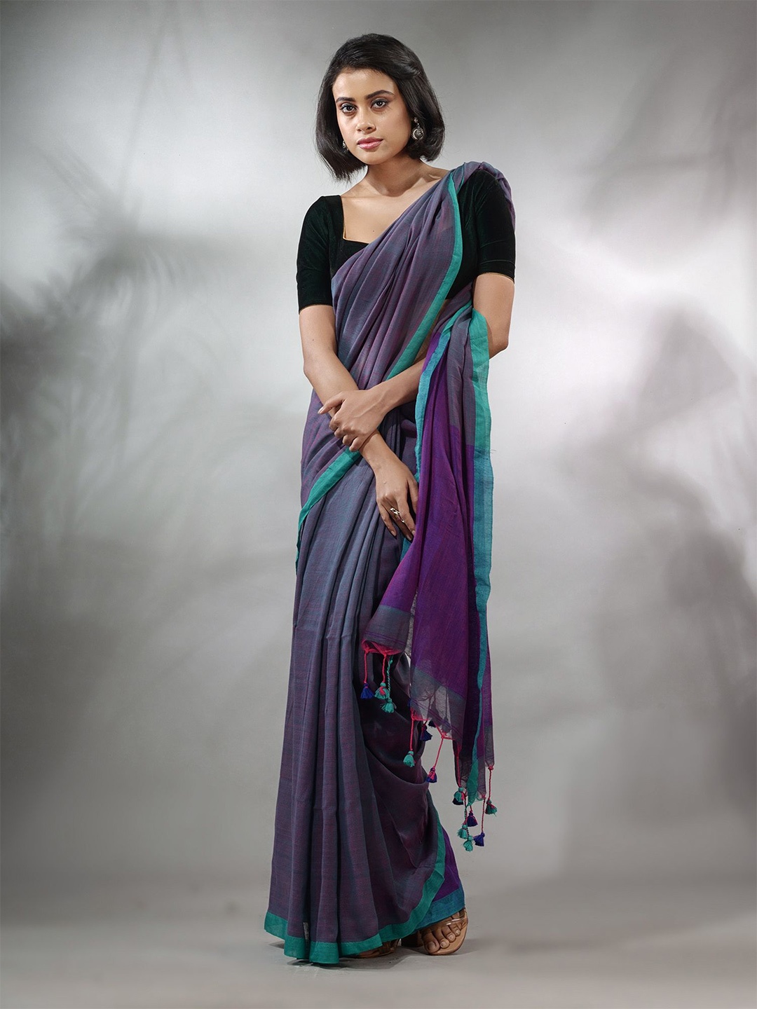 

Charukriti Pure Cotton Saree, Blue