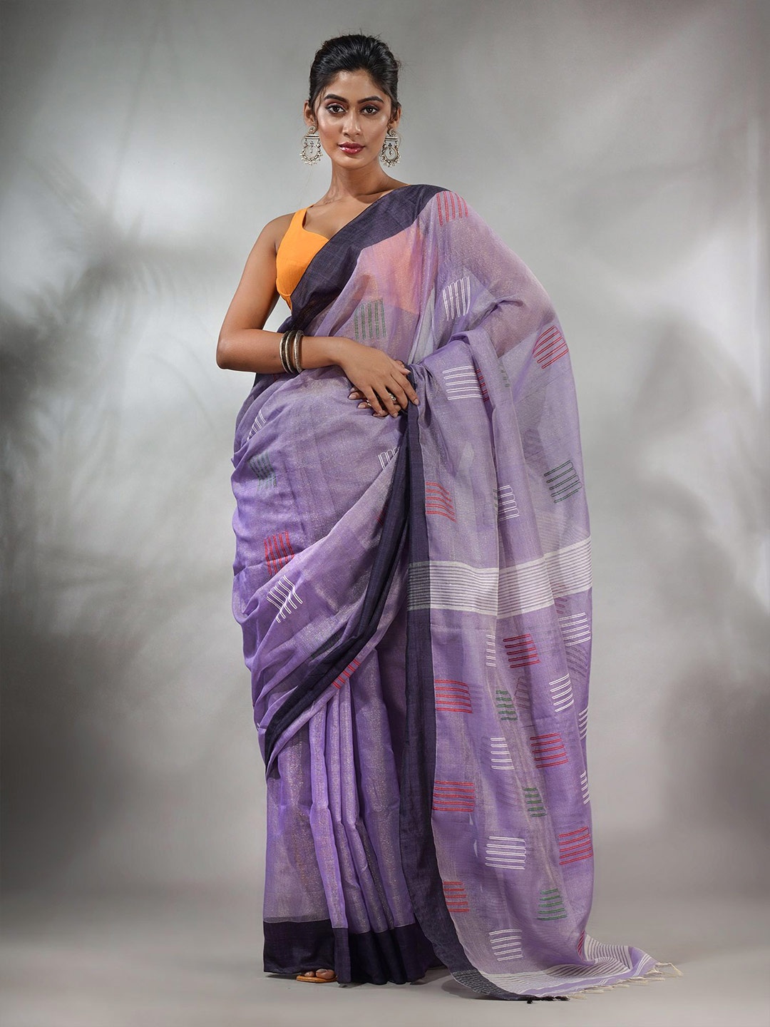 

Charukriti Woven Design Tissue Saree, Lavender