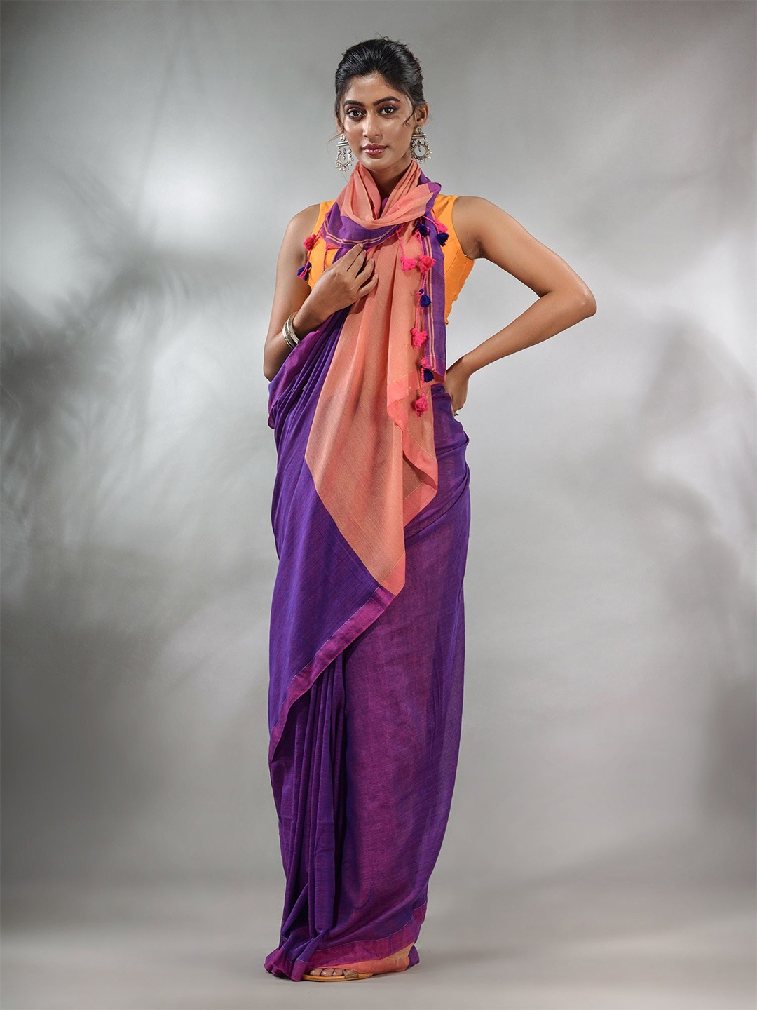 

Charukriti Pure Cotton Saree, Purple