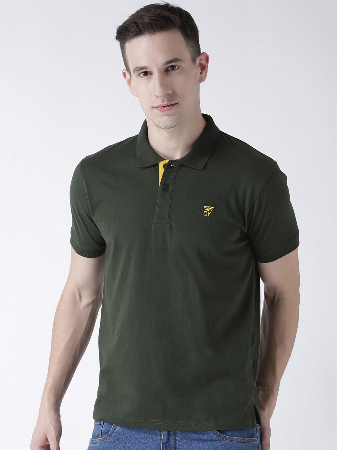 

Club York Polo Collar Cotton T-Shirt, Green