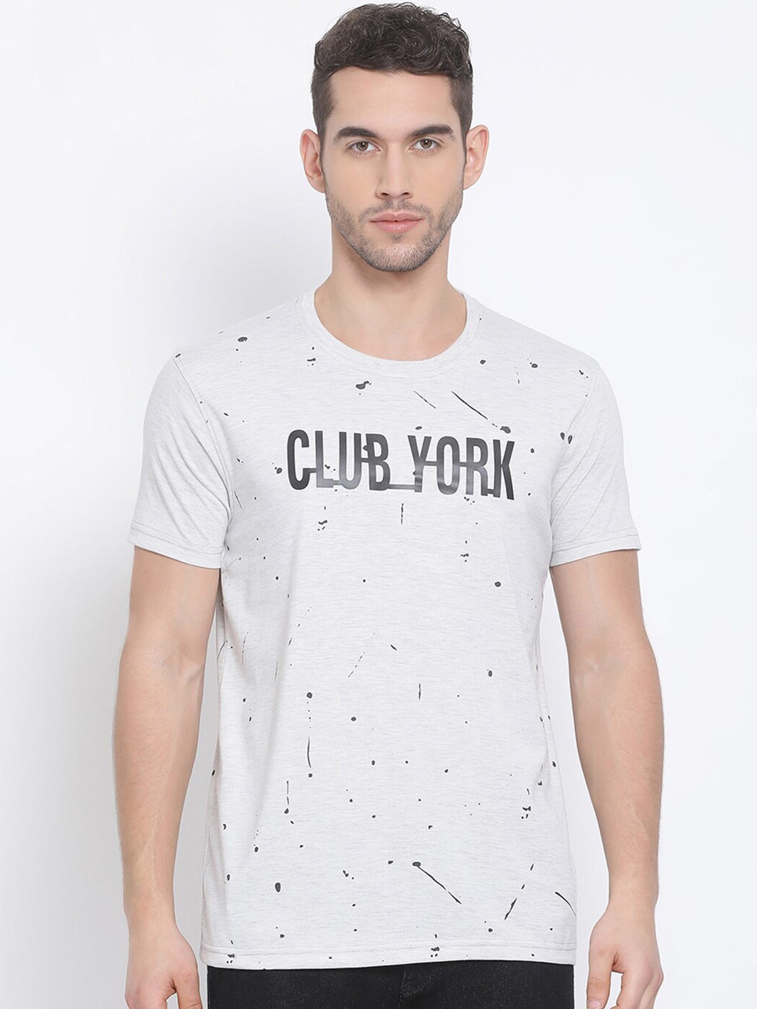 

Club York Typography Printed Cotton T-Shirt, White