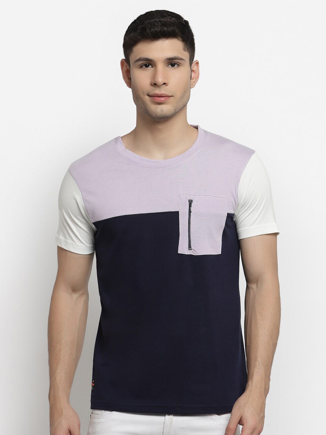

Club York Colourblocked Round Neck T-Shirt, Black