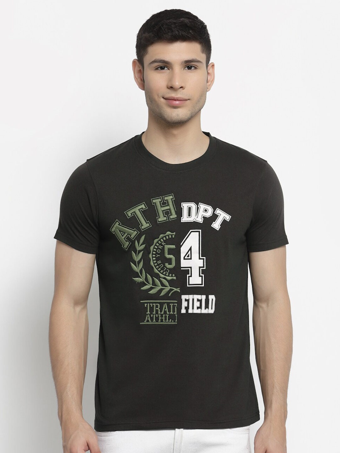 

Club York Typography Printed Round Neck T-Shirt, Green