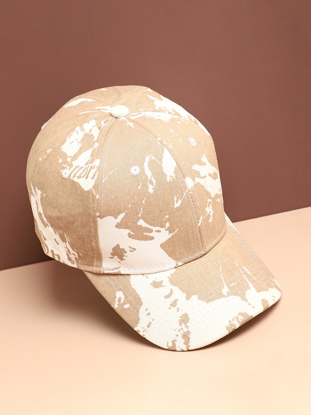 

French Accent Men Printed Baseball Cap, Beige