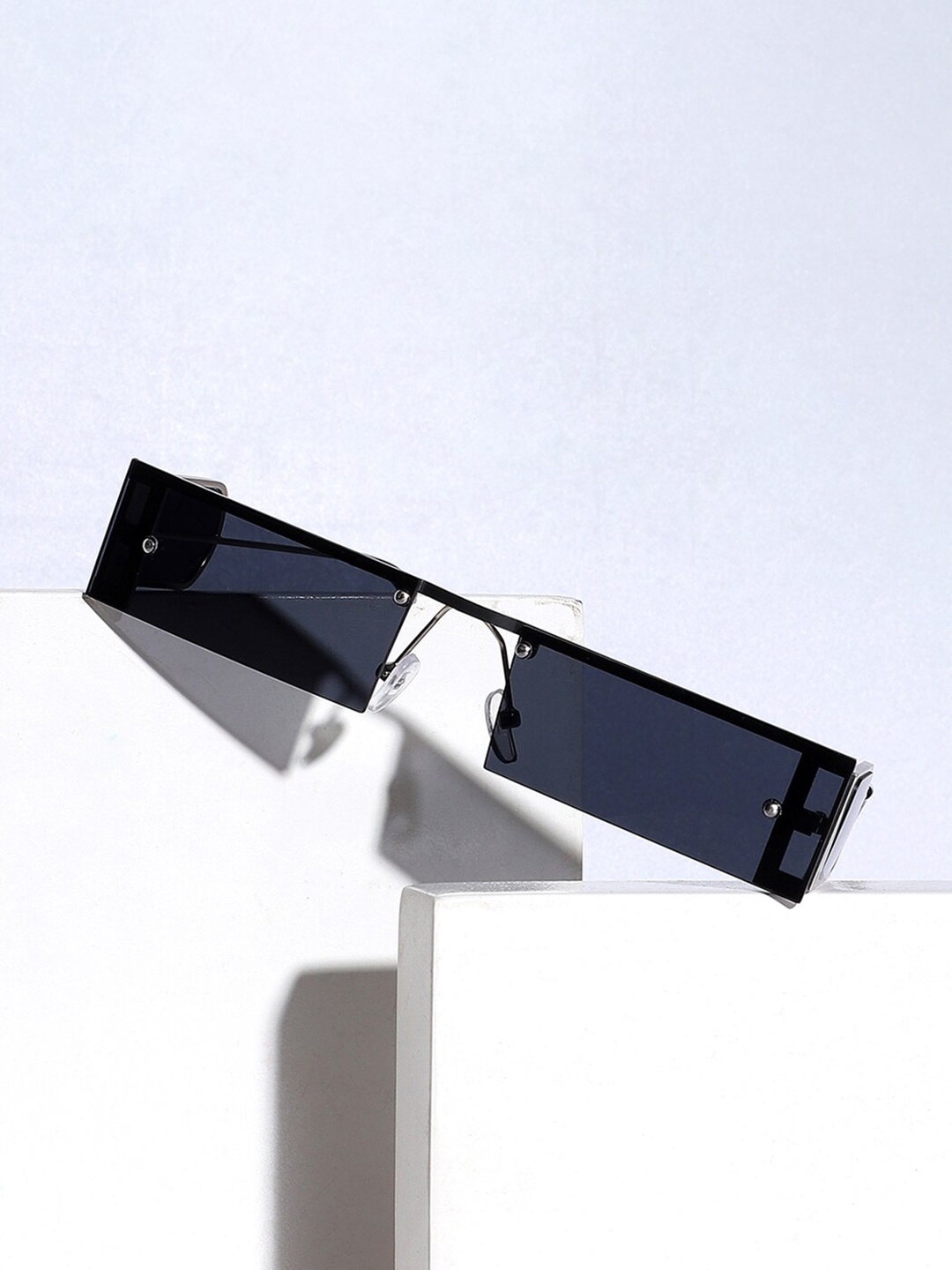 

French Accent Men Rectangle Sunglasses with Polarised Lens SS23FA_HSSG1269, Black
