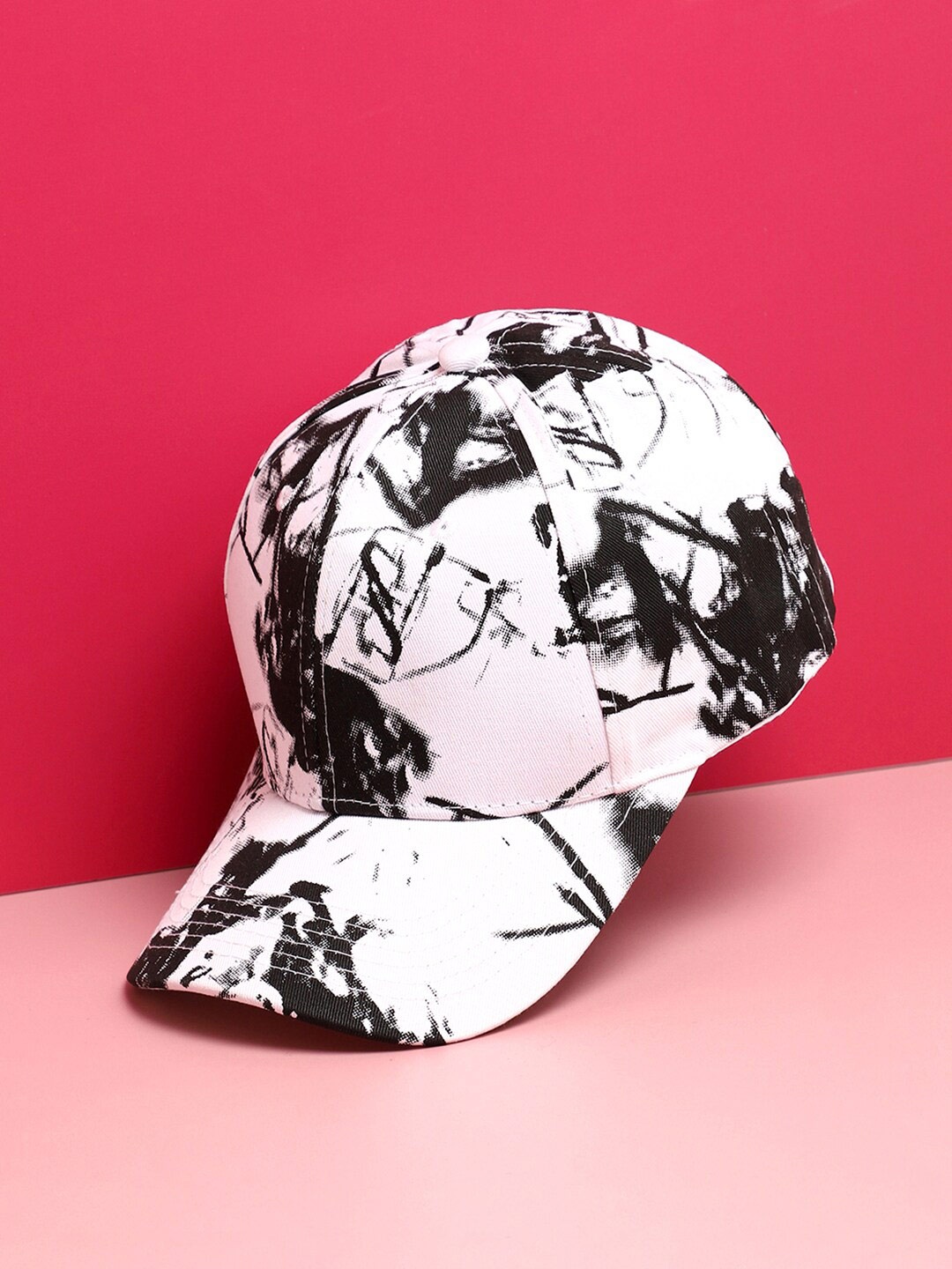 

French Accent Men Printed Baseball Cap, White