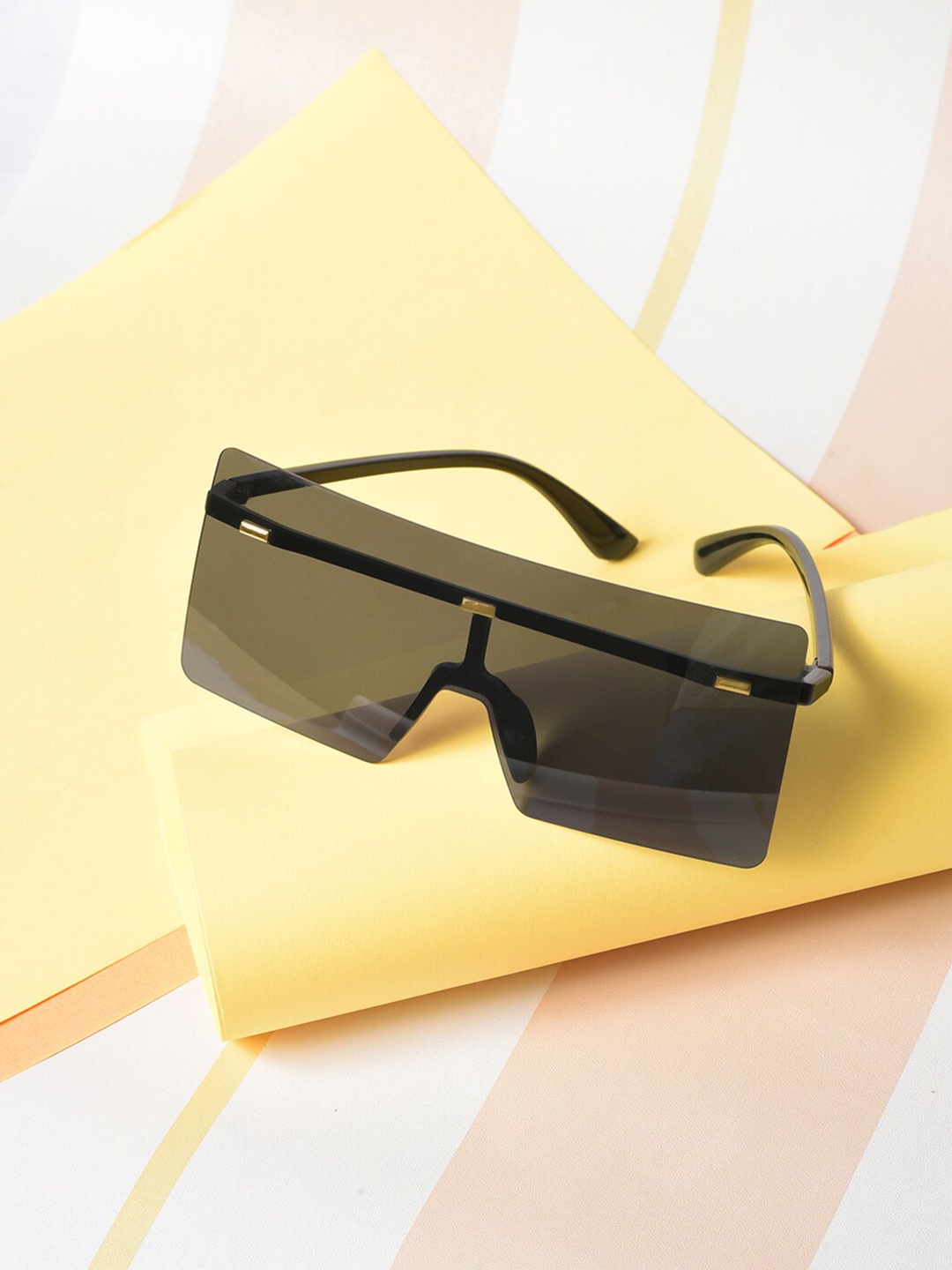 

French Accent Men Oversized Sunglasses with UV Protected Lens SS23FA_HSSG1026, Black