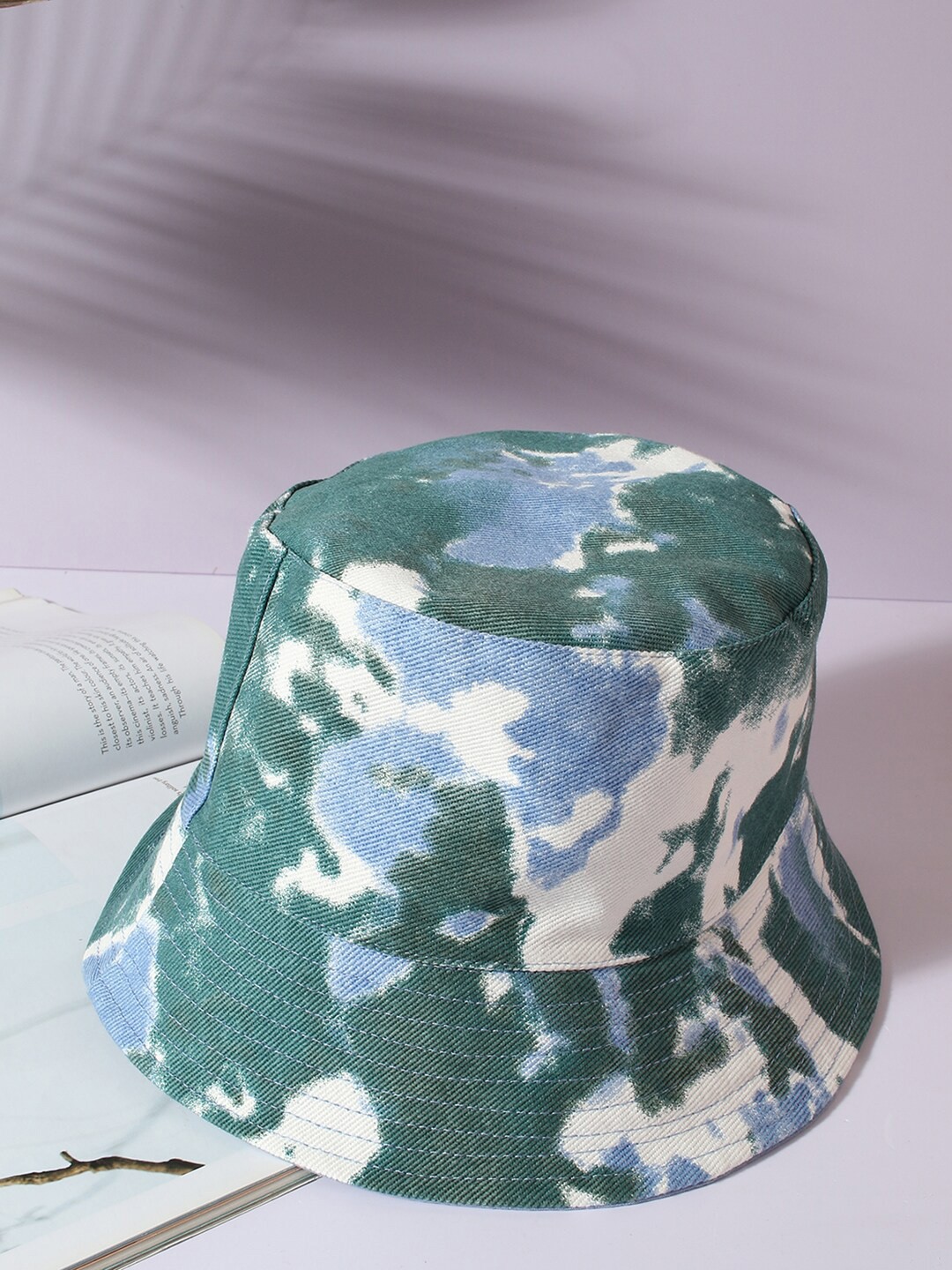 

French Accent Men Tie-Dye Printed Bucket Hat, Green