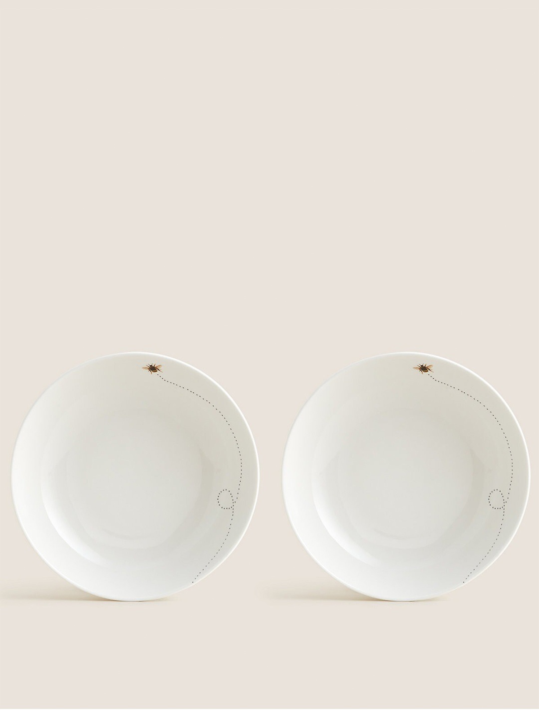 

Marks & Spencer White & Yellow 2 Pieces Porcelain Matte Bowls-150ml